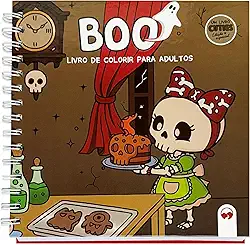 Cuties Edição Especial de Luxo - Boo: Livro de Colorir para Adultos com Capa Dura, Ilustrações de Terror e Lâmina de Acetato