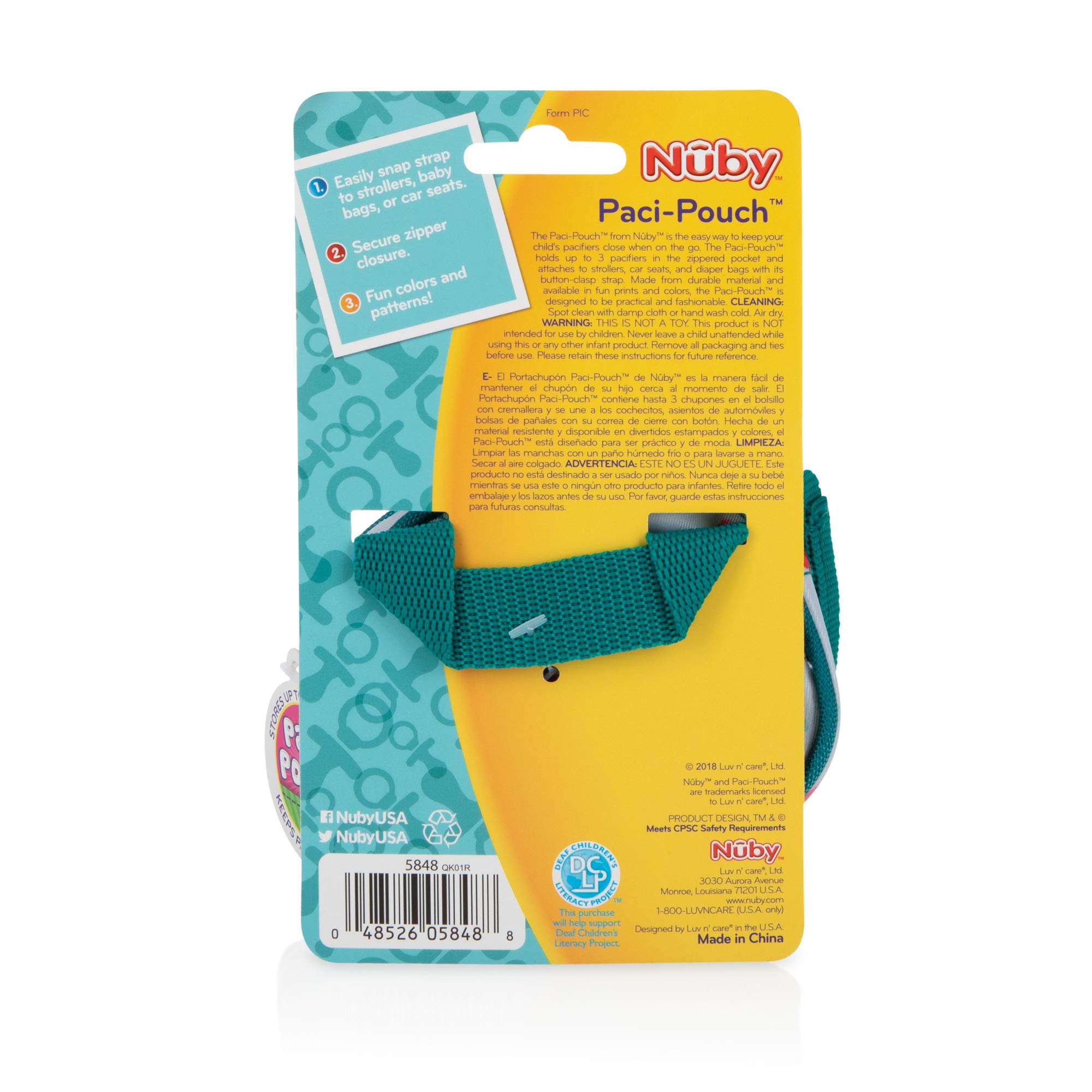 Nuby Pacifier Hygienische Paci-Pouch Combo für Reisen, 3 Stück
