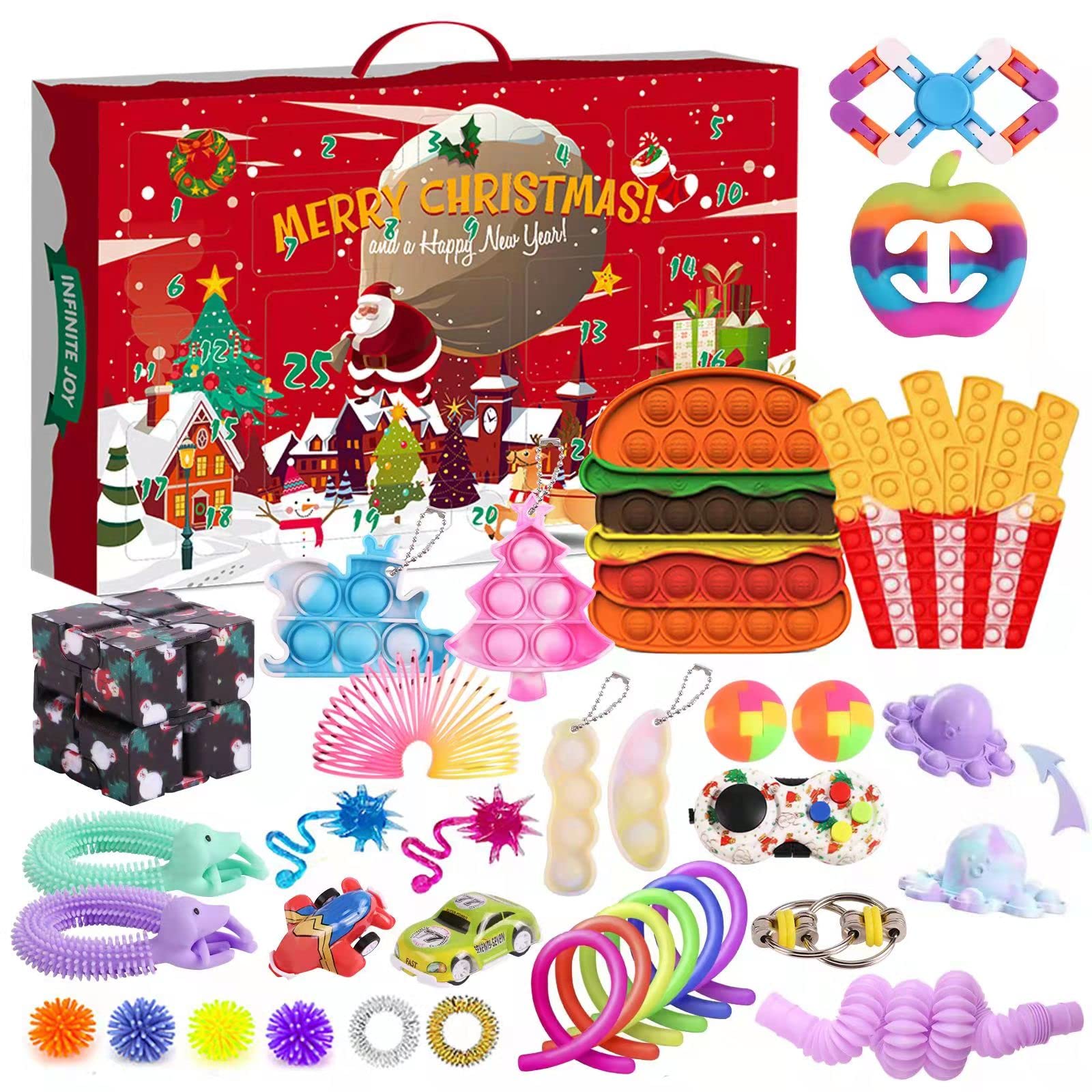 Buy Fidget Advent 2021, 34 Pcs Sensory Fidget Toy Pack Christmas Countdown , Best Stress