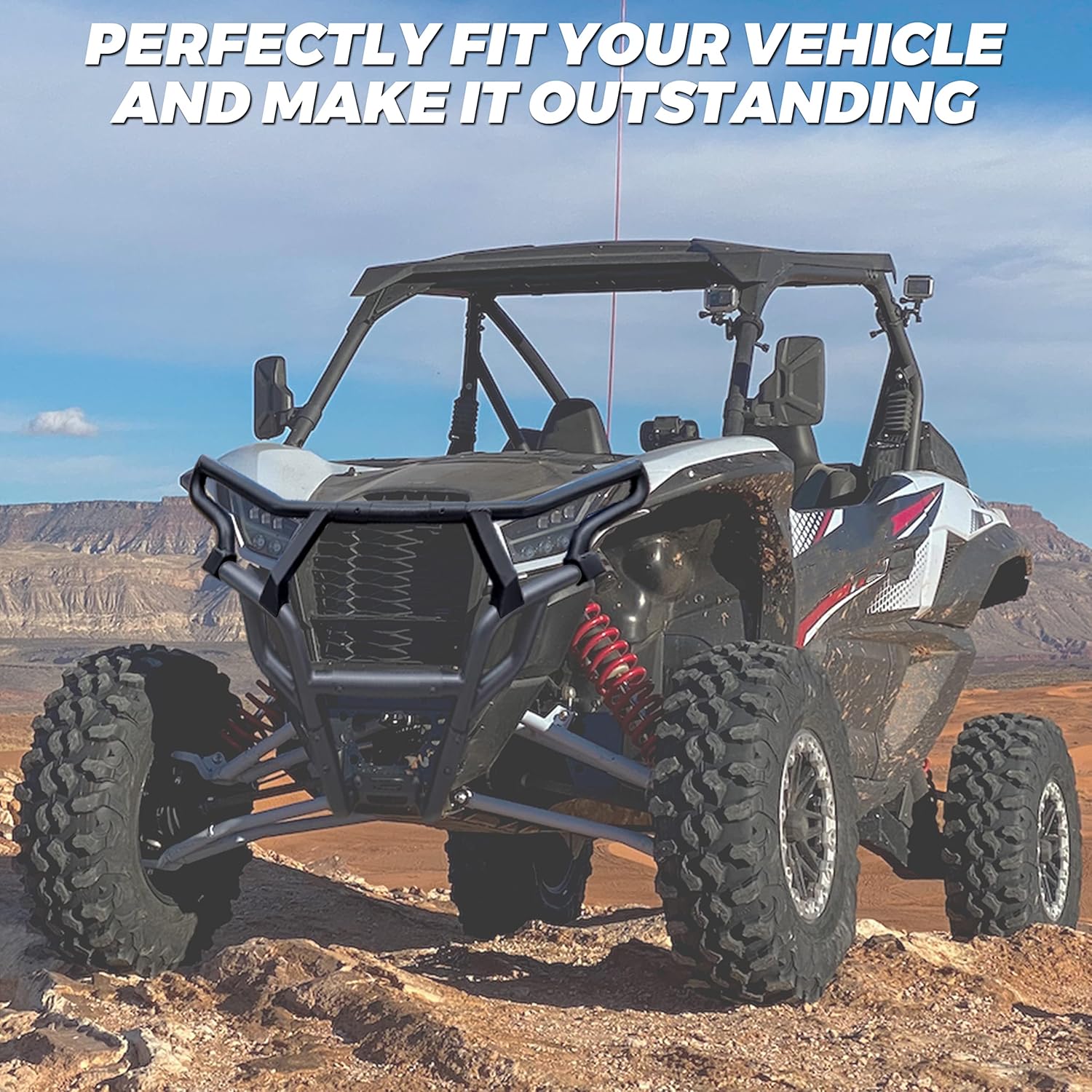 SAUTVS Headlight Guard for Teryx KRX 1000, Combined Front Headlight Bumper Protector Front Profile Bumper Guard for Kawasaki Teryx KRX KRX4 1000 2020-2026 Accessories (Replace #99994-1302)