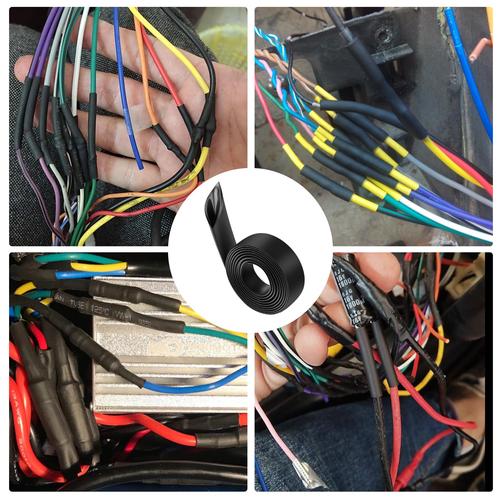 4:1 Gaine Thermo-12mm & 1.5m De Longueur,Gaine Retractable Au Mètre,Étanche ,Ruban Isolant,et Gaine Retractable Pour Fil Electrique De Connexion De Câbles,5 Options De Diamètre(Noir