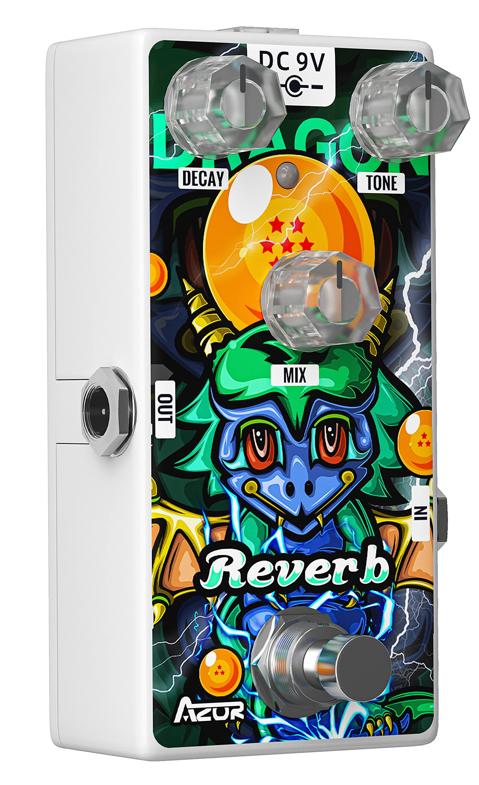 AZORReverb Guitar Pedal for Pedal Boards, Mini Vintage Digital Reverb Effect Pedal for Electric Guitar AP509