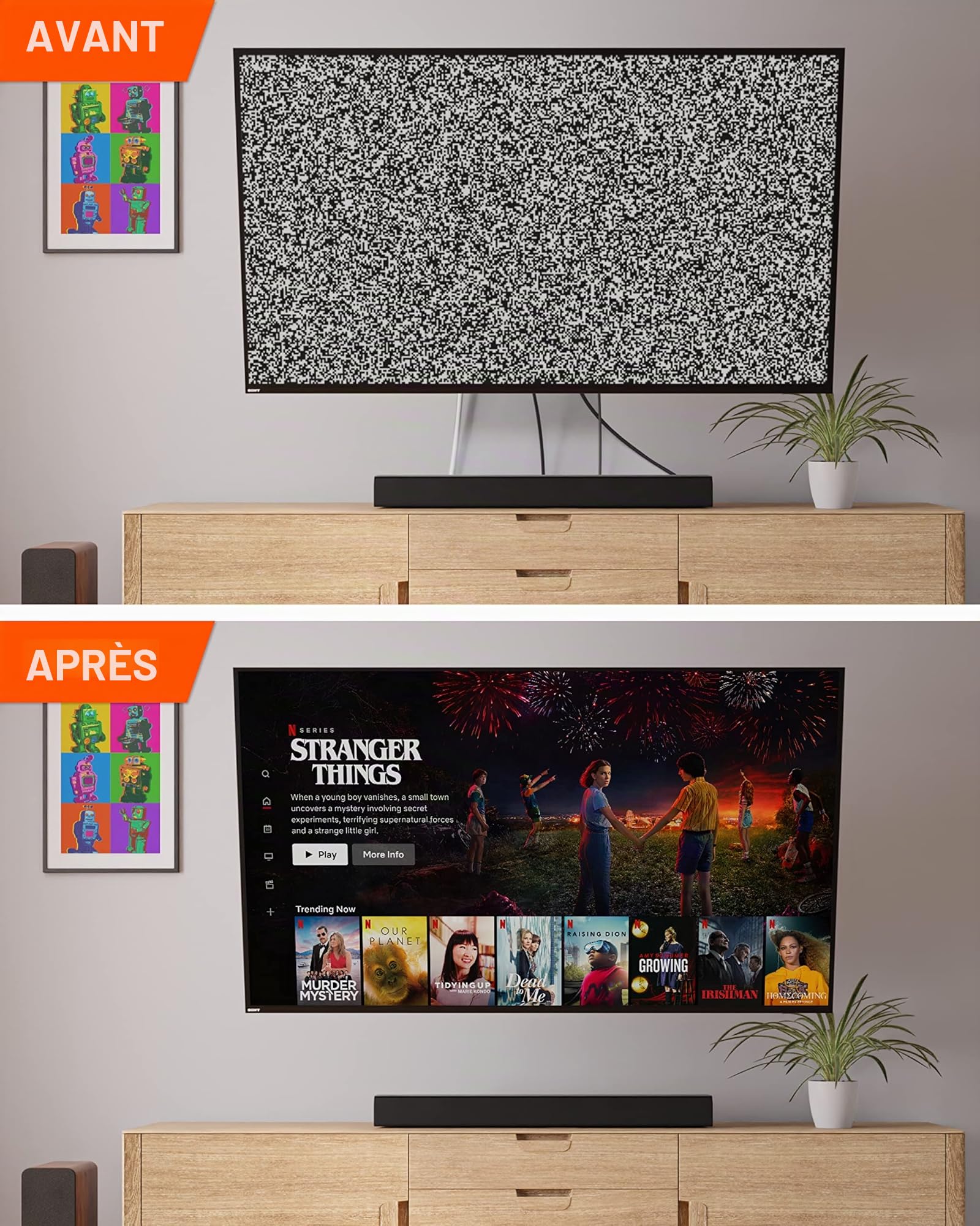 Echogear Kit De Gestion De Câbles pour TV Montée sur Support Mural TV - Goulottes Cache-Câble Facile à Installer pour Fils Electrique Basse Tension