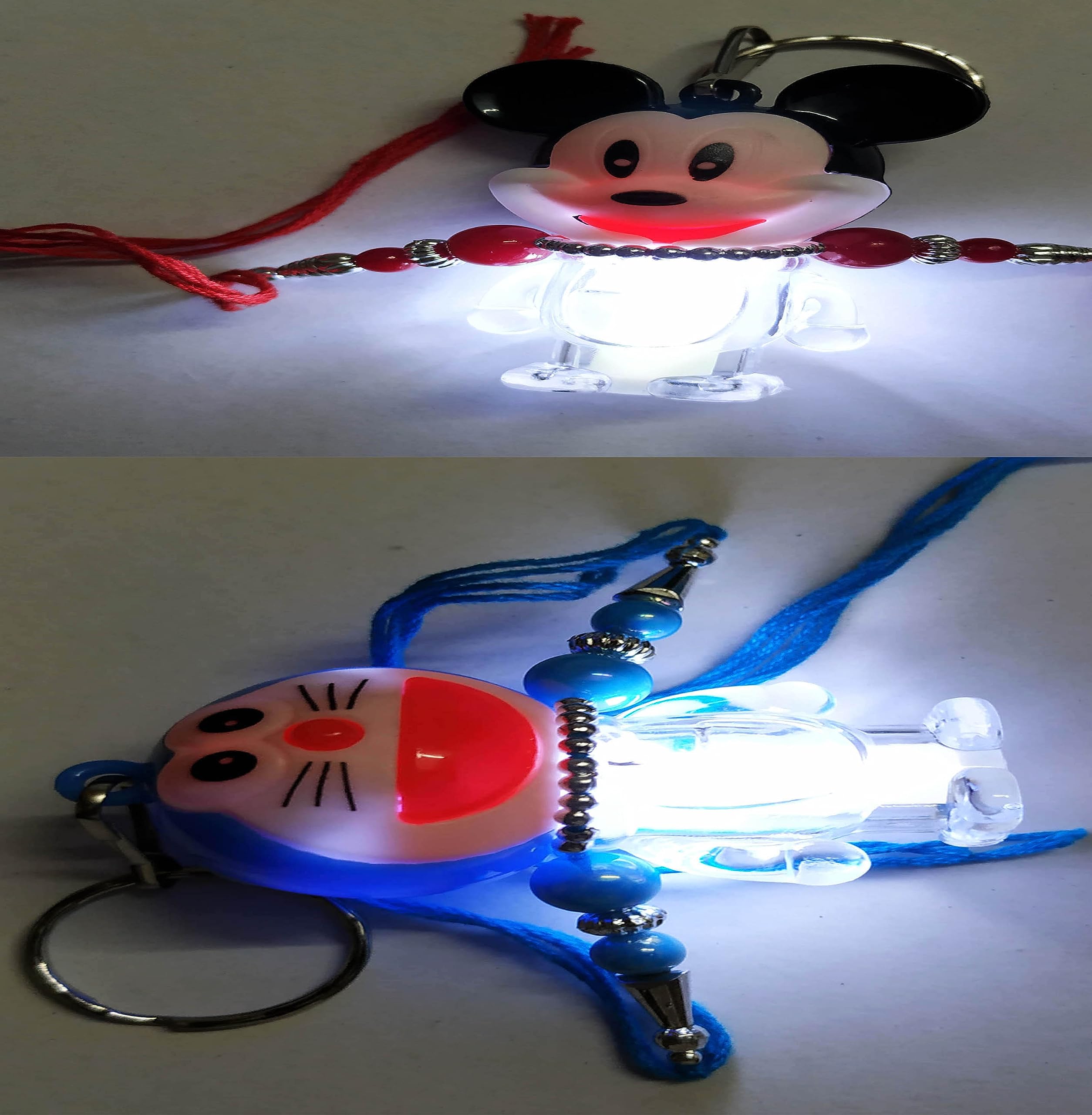 KAVIM® Two Kids light Rakhi with One 8 cm soft ball n Greeting card Roli chawl RAKHI 23475 1