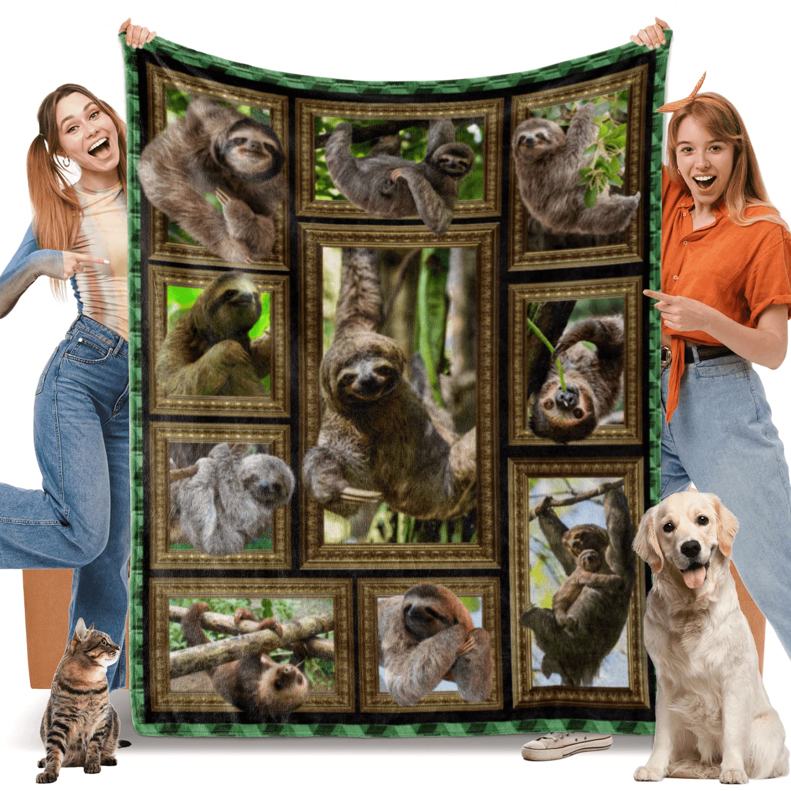 Sloth Blanket for Women, Men & Kids - Soft, Warm Flannel Blanket & Throw for Living Room Decor, 50" x 60"