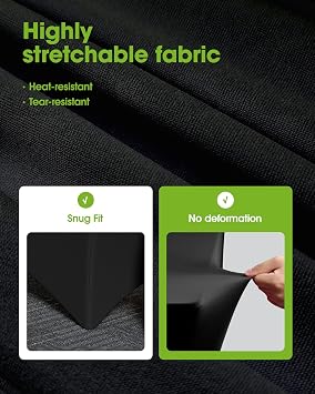 Pureegg Spandex Tablecloth 6ft Black 2-Pack Table Cover | Wrinkle-Free and Stretch,for Party, Wedding, Banquet, Table Cloths Rectangular ,183L x 76W x 76H cm, Fitted and Tight