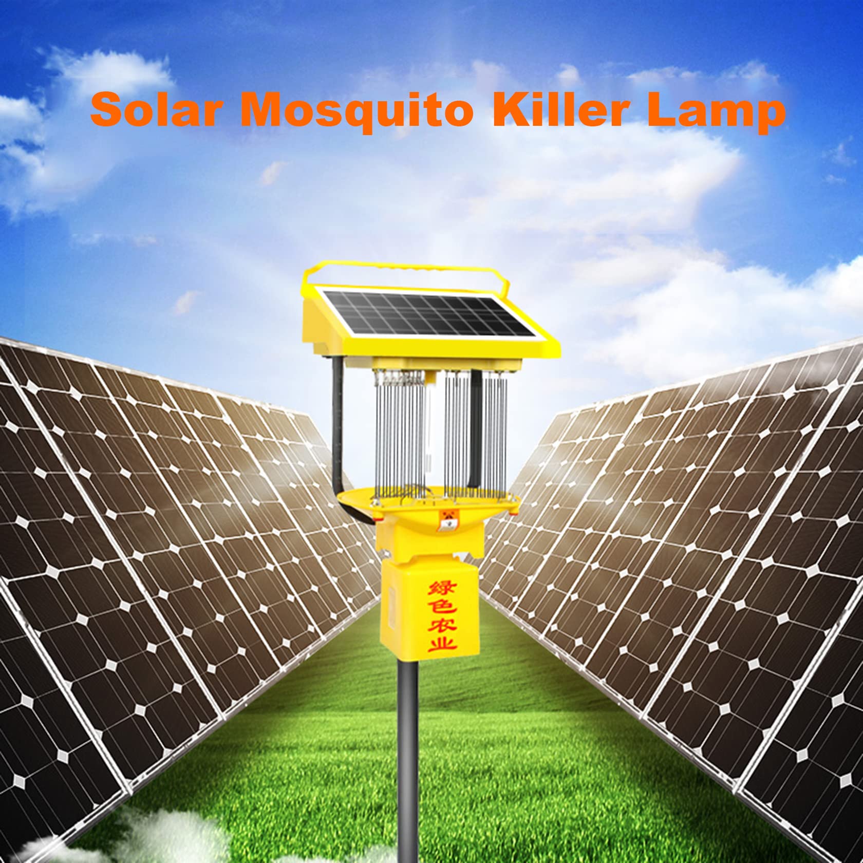 4200 V Solarstrahlung-Mückenvernichtungslampe für den Außenbereich, 2-in-1-UV-Insektenvernichter, Schädlingsbekämpfungslampe für die Landwirtschaft, Hochleistungsnetz, IPX7, Mückenvernichtungslampe
