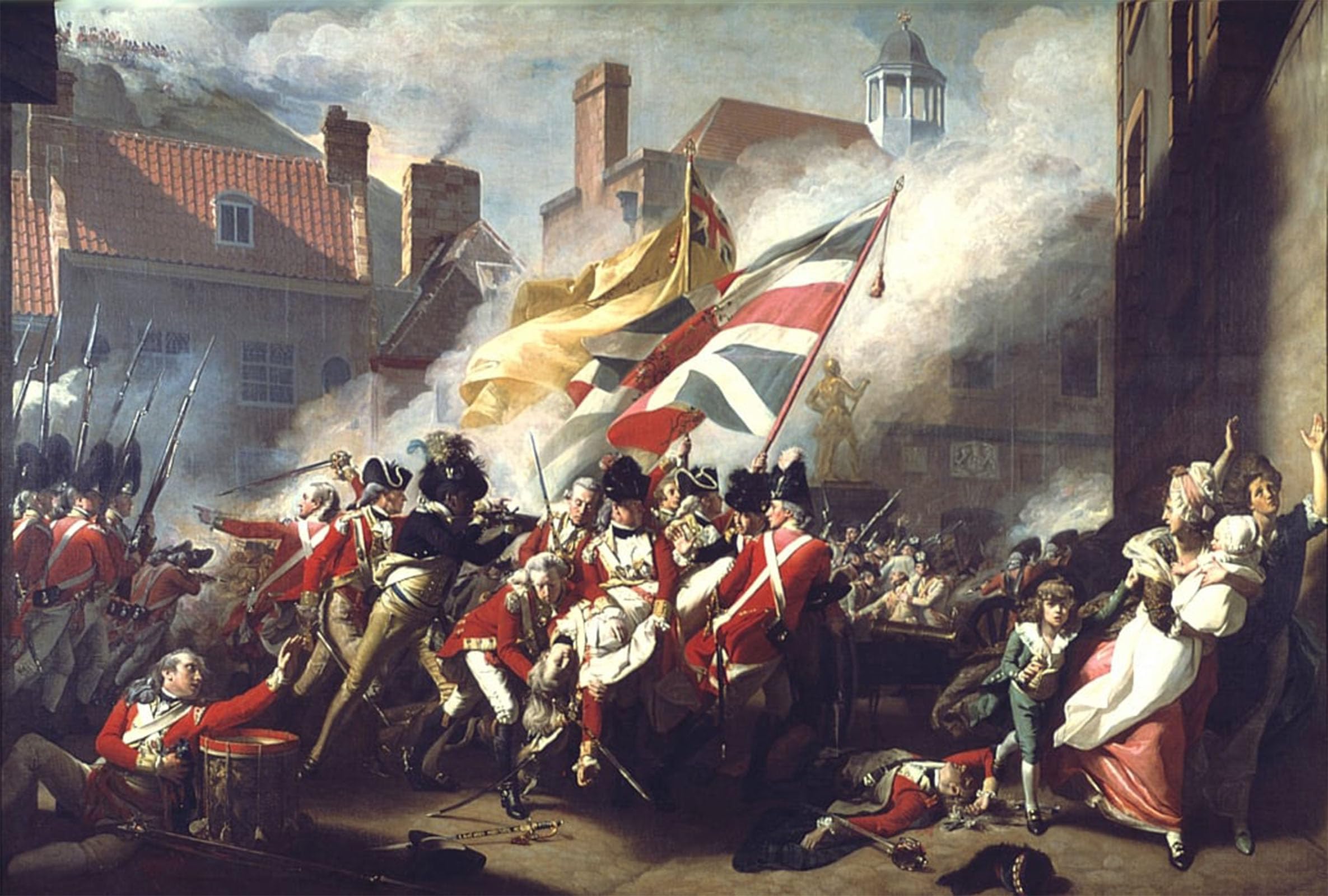 SERENDIPITP Abstract Painting Mural Print Picture Wall Decor Painting the Death of Major Peirson January by Singleton Copley Vintage Wall Artwork for Home Decor 60x90cm