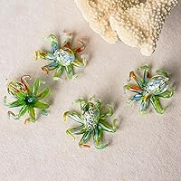 Vista 3 de Adorno colgante costero de pulpo de vidrio artístico de 2 pulgadas, vidrio soplado, colección de colgantes de animales marinos para árbol de Navidad