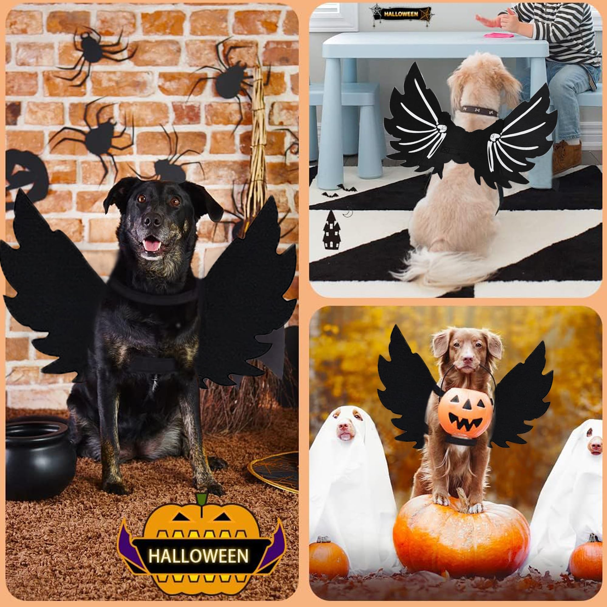 LIBRNTY Ali di Grande Cane,Ali di Pipistrello per Animali Domestici,Halloween Pet Costume,Decorazione Cosplay per Cani di Grossa Taglia,Feste di Halloween e Altro Ancora(Nuovo aggiornamento nel 2023)