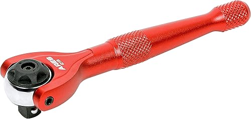 ARES 42108 Trinquete de cabeza giratoria de 90 dientes rojo de 14 de pulgada Giratorio de 250 grados con bola de retención para retención de