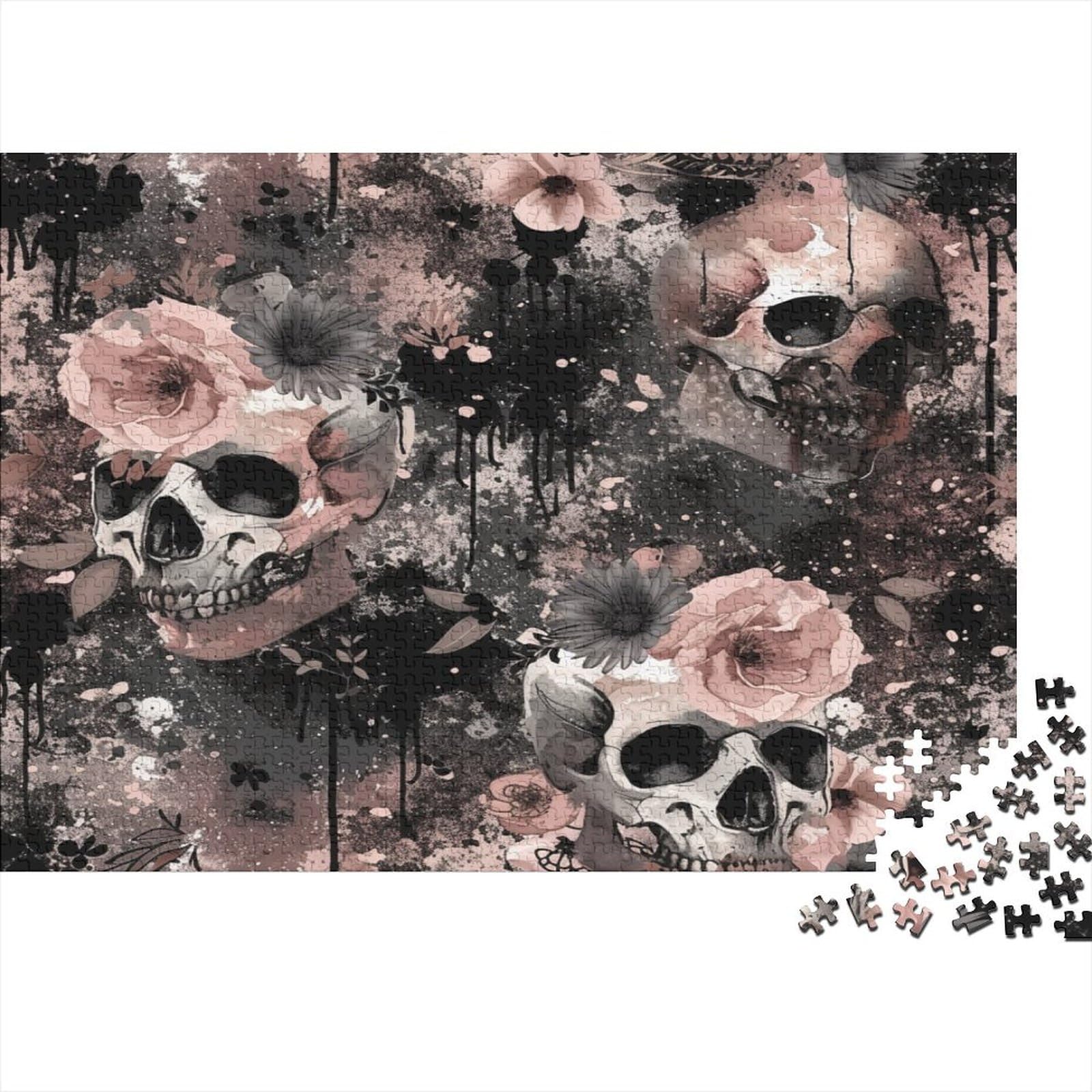 Czaszka Puzzle dla dorosłych 1000 sztuk Puzzle dla dorosłych 1000 sztuk Puzzle Prezent Świetny wybór dla miłośników puzzli do relaksu 1000 sztuk (75 x 50 cm)