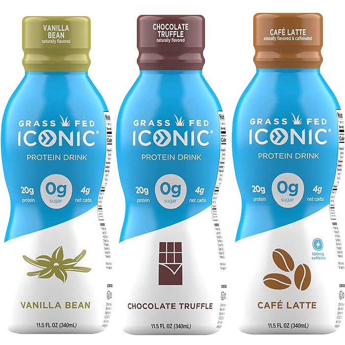 Buy Iconic Protein Drinks, Sample Pack (3 Flavors) Low Carb Protein