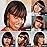 ToyoTress Peek-a-boo Color Bob Wigs With Bangs - 14 Inch BLunt Cut Bob Wig For Black Women Black Mix Burgundy Light Yaki Straight Daily Costume Wig Synthetic Wigs Heat Resistant (14 Inch, SH-Burg)