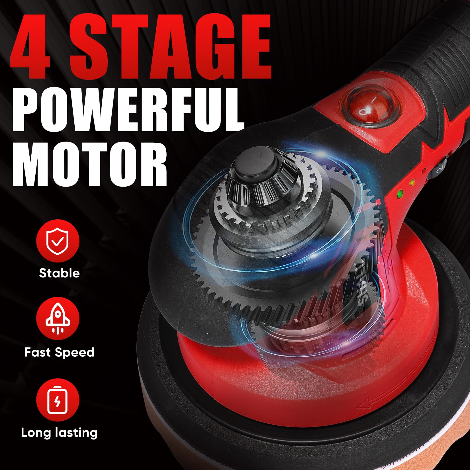 SHALL-pulidora inalámbrica para coche, 2500-5000 RPM, 6 velocidades variables, kit de pulido de coche de 27 piezas, para detalles/encerado/pulidor/pulidor de coche