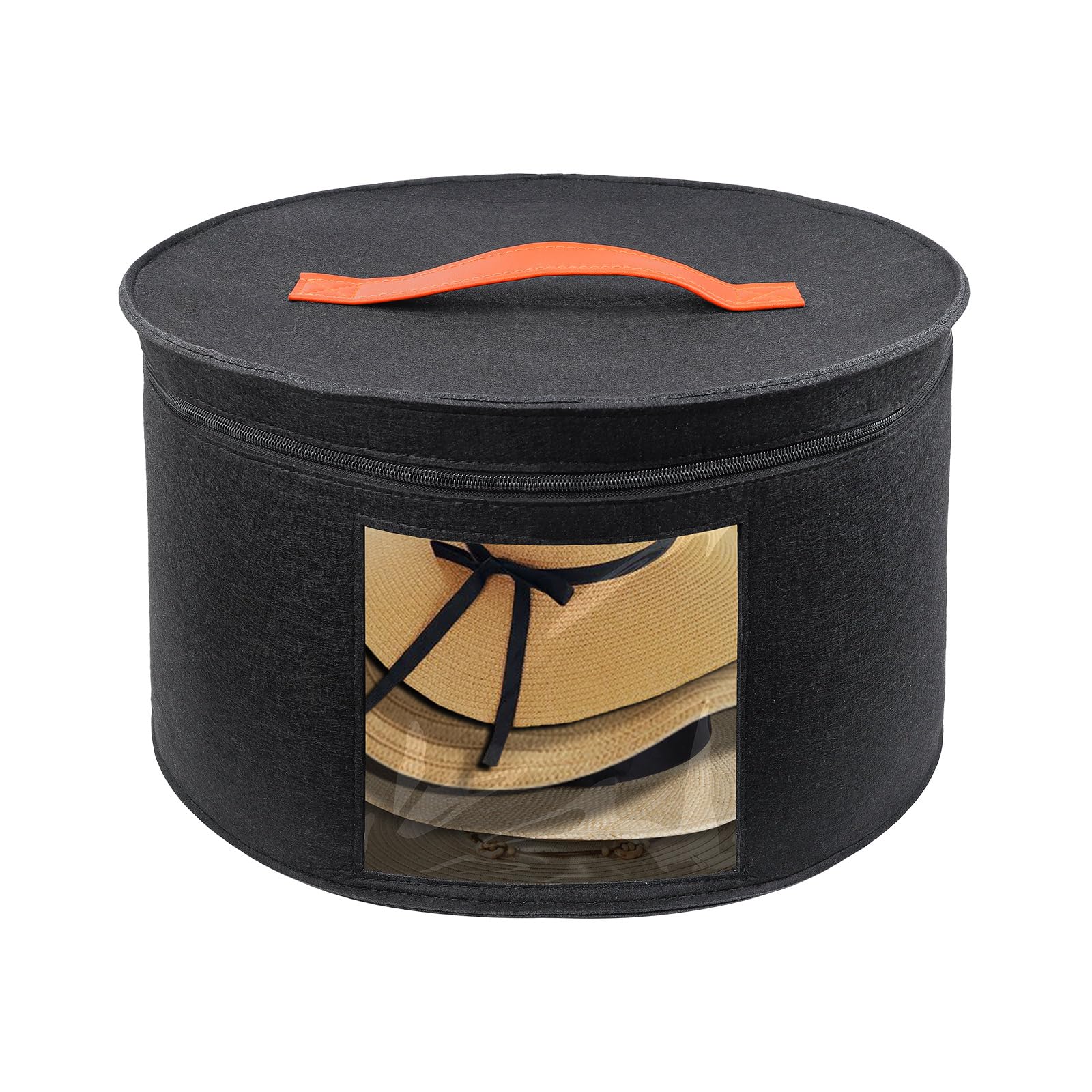Scatola Cappelli Feltro Scatola per Cappelli in Feltro con Coperchio 43 CM x 25 CM Contenitore Rotondo per Cappello per Uomo e Donna Portaberretti da Viaggio Organizzazione Armadio