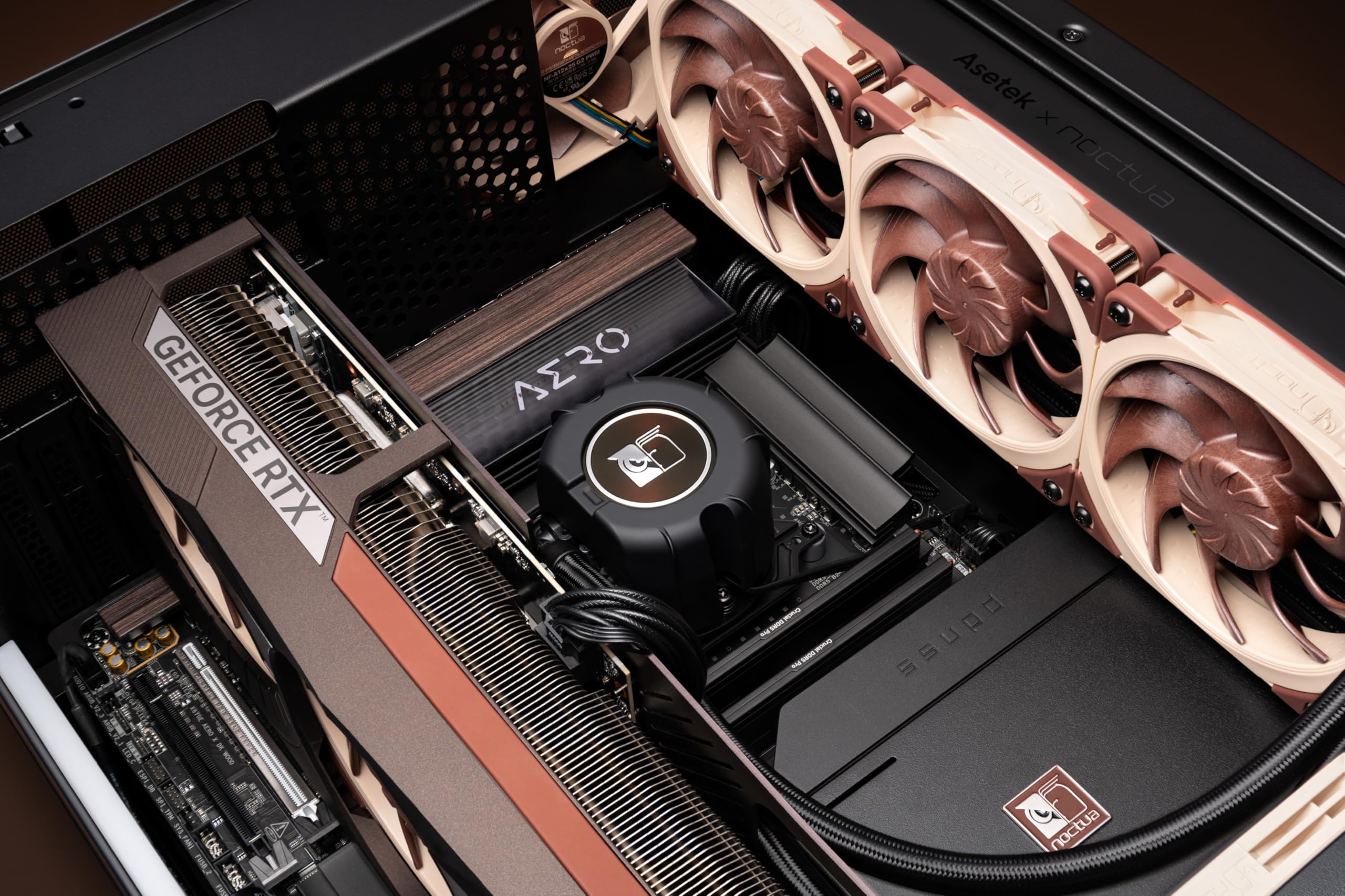 Noctua NL-LC1-36, Sistema De Refrigeración Líquida "Todo En Uno" (AIO) De 360mm para CPU AMD AM5 e Intel LGA1851/LGA1700 (Negro, Marrón, Beige)