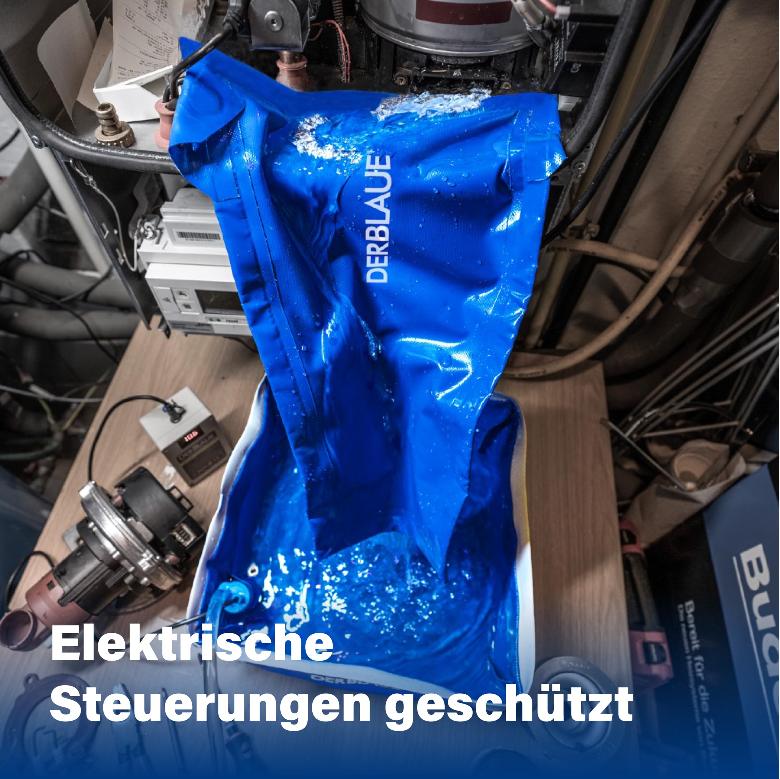 DERBLAUE® Rutsche zum gezielten Leiten von Flüssigkeiten – Auffwangwannen-Zubehör für die Arbeit mit H20 und HYD