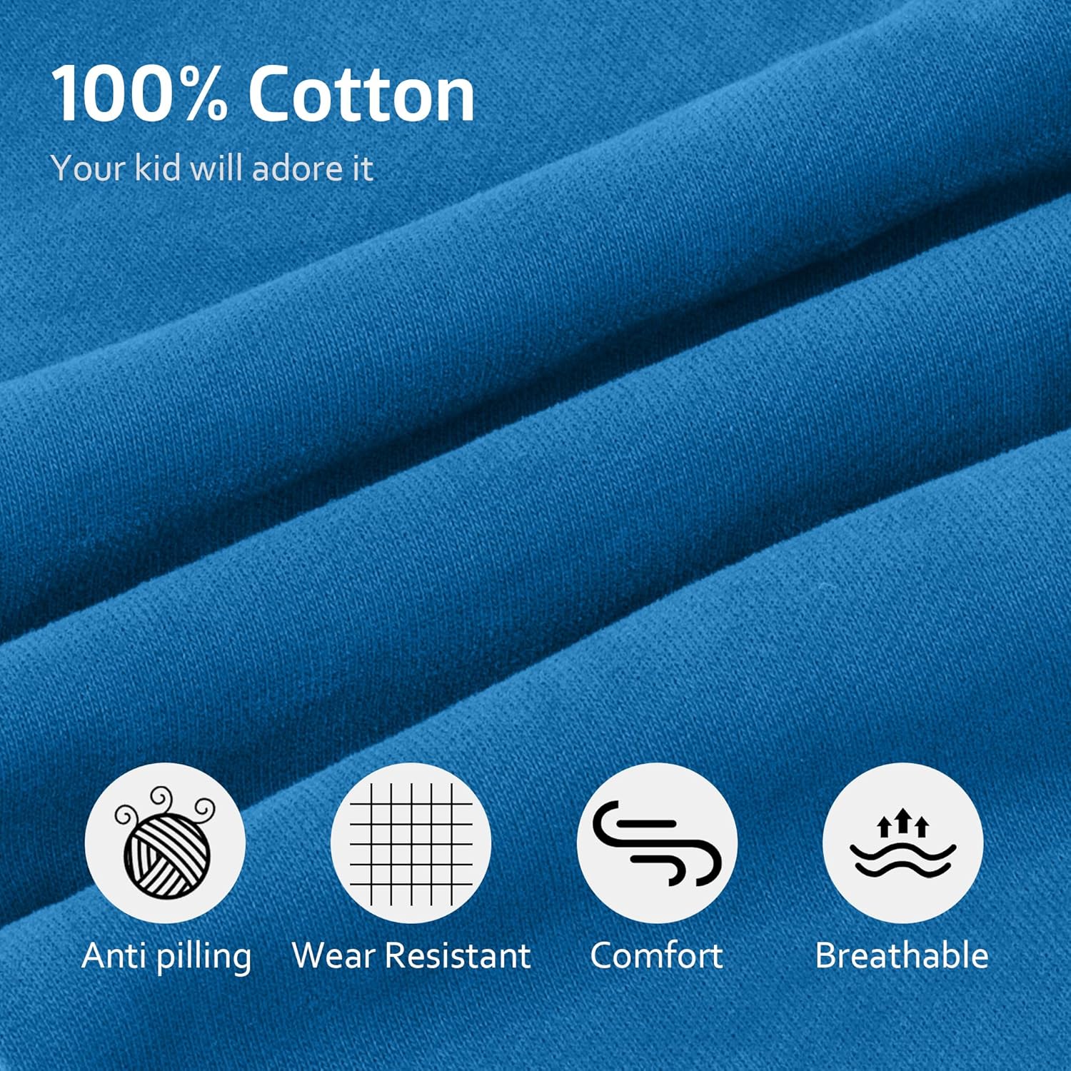 BIG ELEPHANT 3 Pack Boys Sweatpants, Youth Cotton Athletic Joggers Pants with Pockets and Drawstring - Image 4