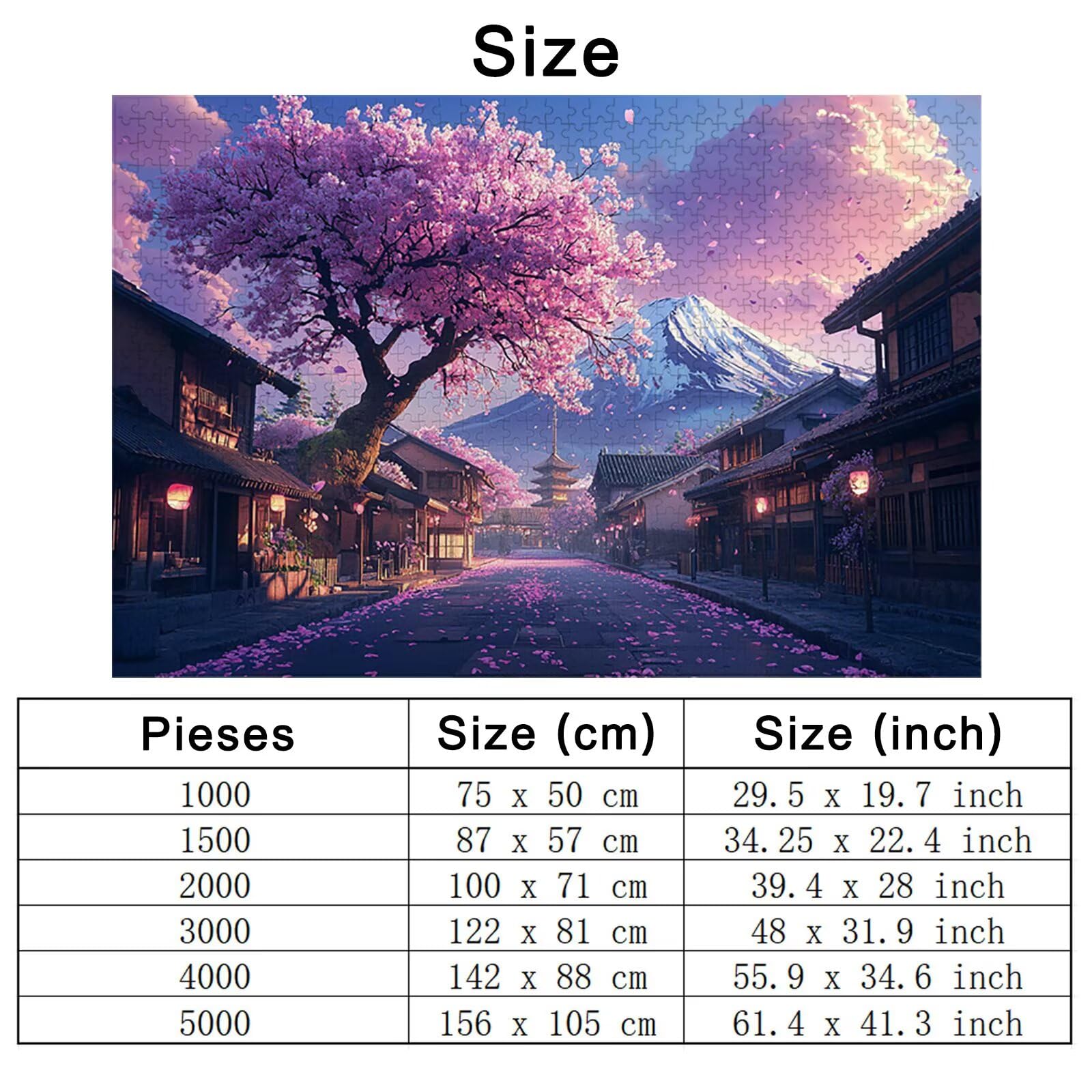 Puzzle 4000 elementów dla dorosłych, japońskie puzzle dla dorosłych i dzieci od 14 lat, duże puzzle z krajobrazem z pudełkiem do dekoracji ścian domu, prezent dla kobiety/mężczyzny, gra koncentracyjna