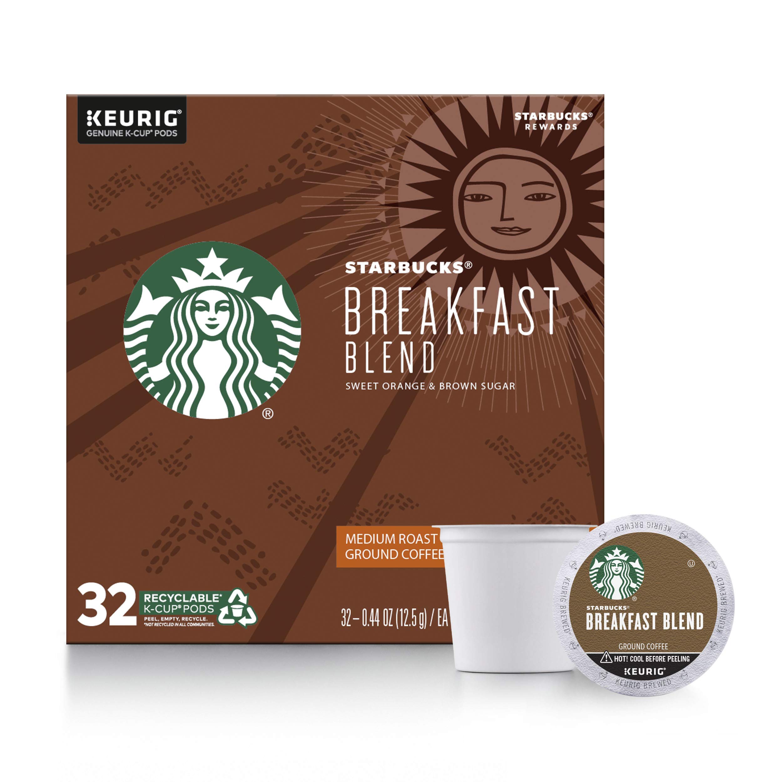 Starbucks Medium Roast K Cup Coffee Pods Breakfast Blend for Keurig Br | amzdealz