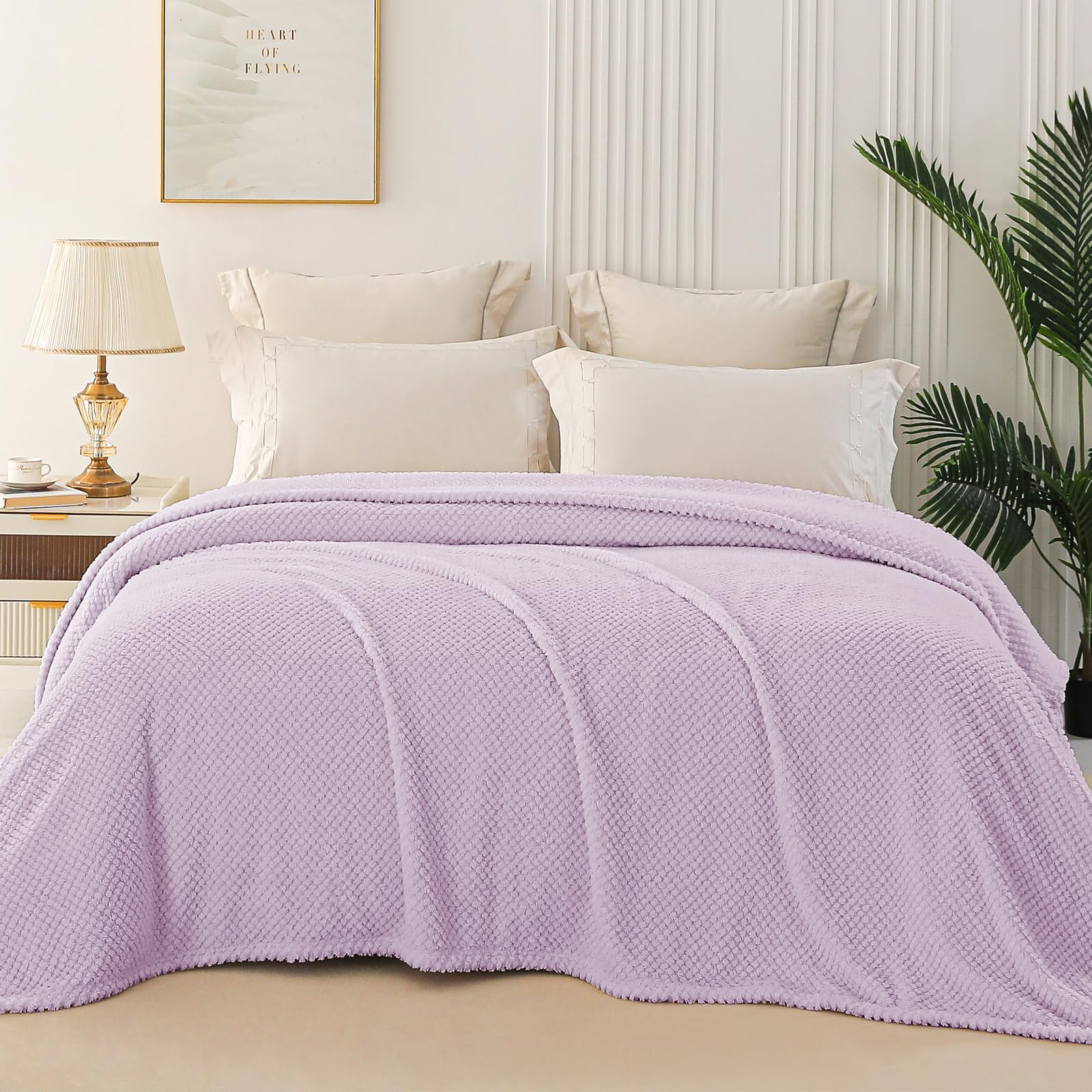 Whale Flotilla Queen Size Fuzzy Fleece Blanket for Bed 230x230 CM Fluffy Warm Soft Jacquard Bed Blankets for All Season Lightweight and Cozy - Image 3