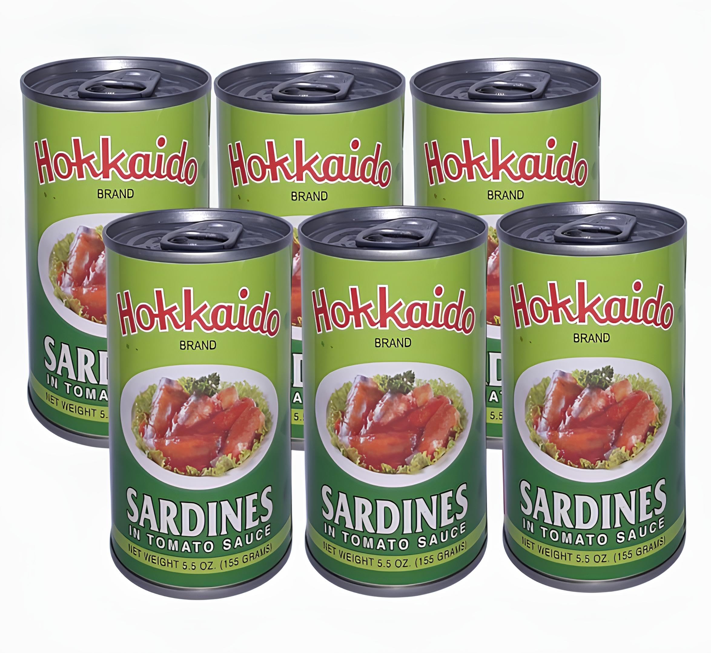 Hokkaido Sardines Super Quality Canned Fish| Added with Tomato Sauce | Sustainable & Nutritious Seafood Choice, 155gm – (Pack of 6).