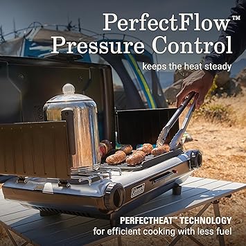 Coleman Tabletop 2-in-1 Grill & Stove with 2 Adjustable Burners, Propane Grill