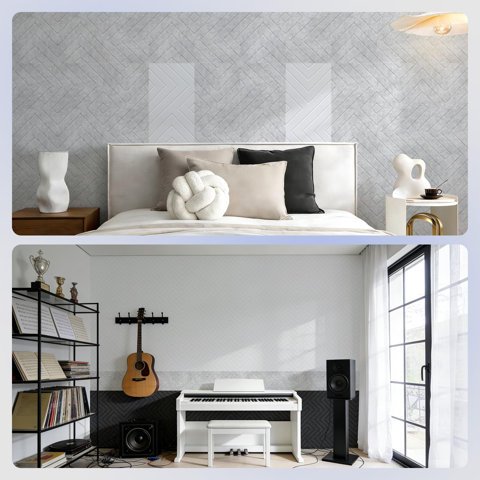 Vieshful Pannelli Acustici Autoadesivi 10 Pezzi 30x30x1 cm – Pannelli Fonoassorbenti Alta Densità per Parete e Soffitto – Insonorizzanti per Studio, Ufficio, Home Cinema, Grigio