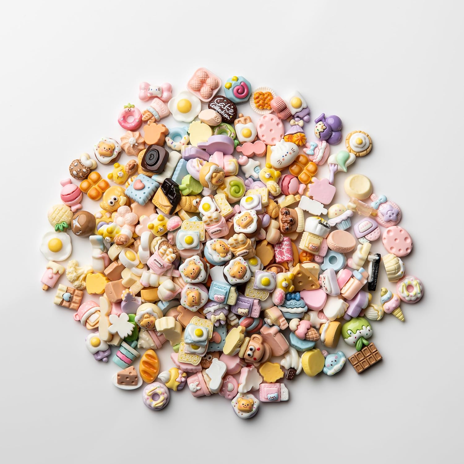 Slime Charms Food Cute Set - Mixed Lot Assorted Food Resin Flatback Cute Sets for DIY Crafts Making,Decorations,Scrapbooking,Embellishments,Hair Clip 45pcs