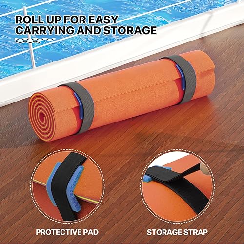 Miniatura 8 de MADOG Outdoor Floating Water Mat for Adult Beach Lake Ocean Swimming Pool Large Size 3 Layer Tear Resistant XPE Foam Giant Swim Tanning Float Island