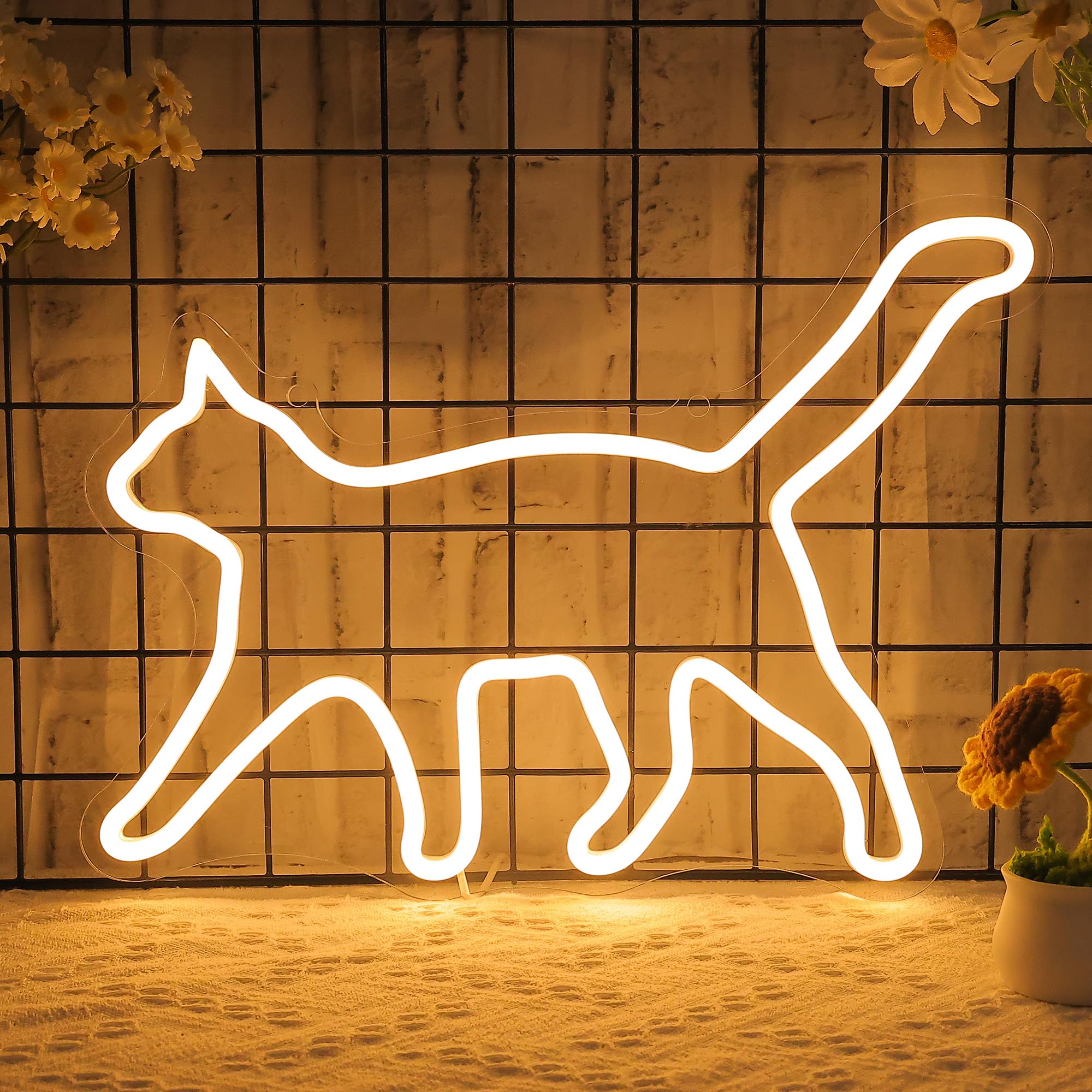 CoolGift Mart Cat Neon Sign, Cat Lamp Wall Decor, Dimmable Birthday Party Decorations for Home, Patio, Garden, Bar, Ristoranti, Hotel, Negozi, Club, Regalo per Amici, Famiglia e Bambini