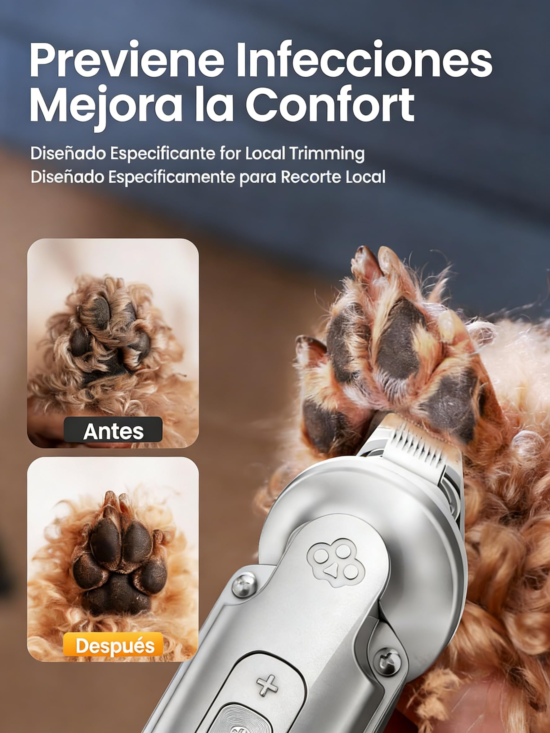 oneisall 4 en 1 Profi Maquina Cortar pelo perros y Gatos, IPX7 Impermeable cortapelos perros Pelo Largo, 2026 Nueva Versión Silenciosa de Cortapelo para Perros con Motor Potente de 7000 RPM