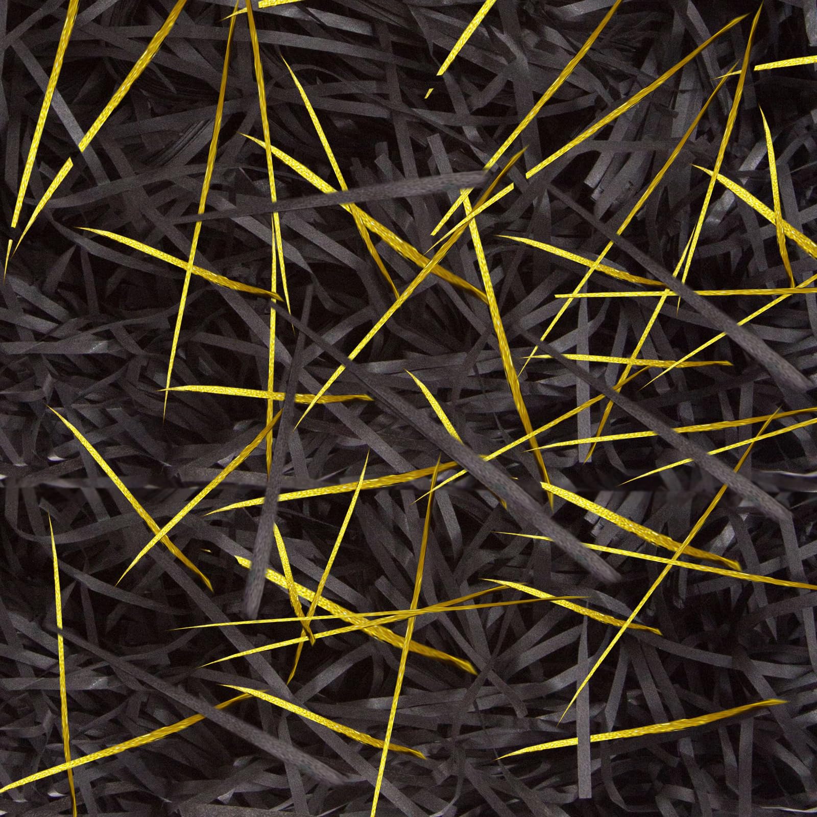 300g Gold Black Tissue Papers, Shredded Paper for Gift Boxes, Glitter Shredded Tissue Paper for Gift Boxes Filler, Packaging Stuffing for Basket Filling and Birthday Party Decoration