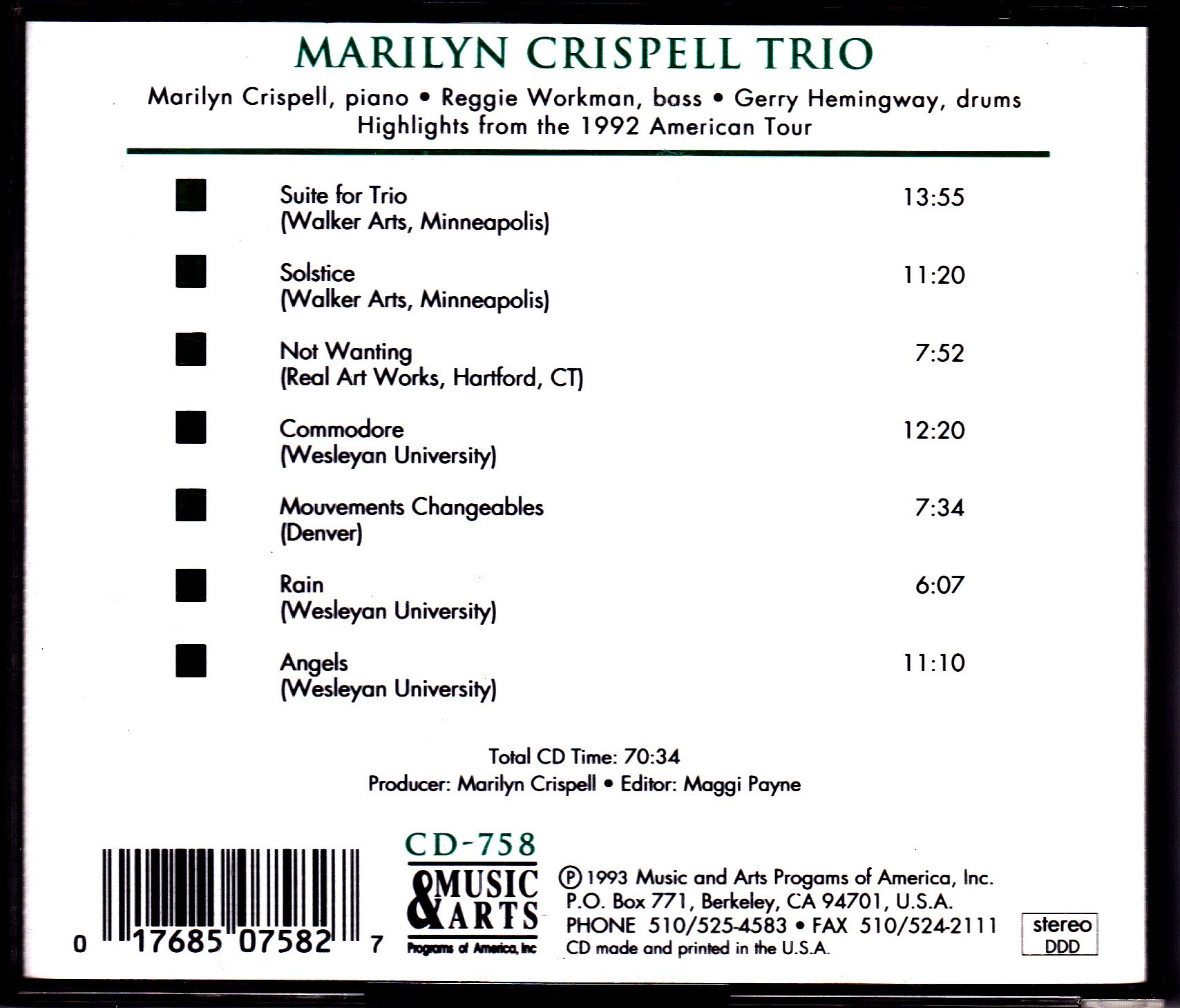 Highlights from the 1992 American Tour
