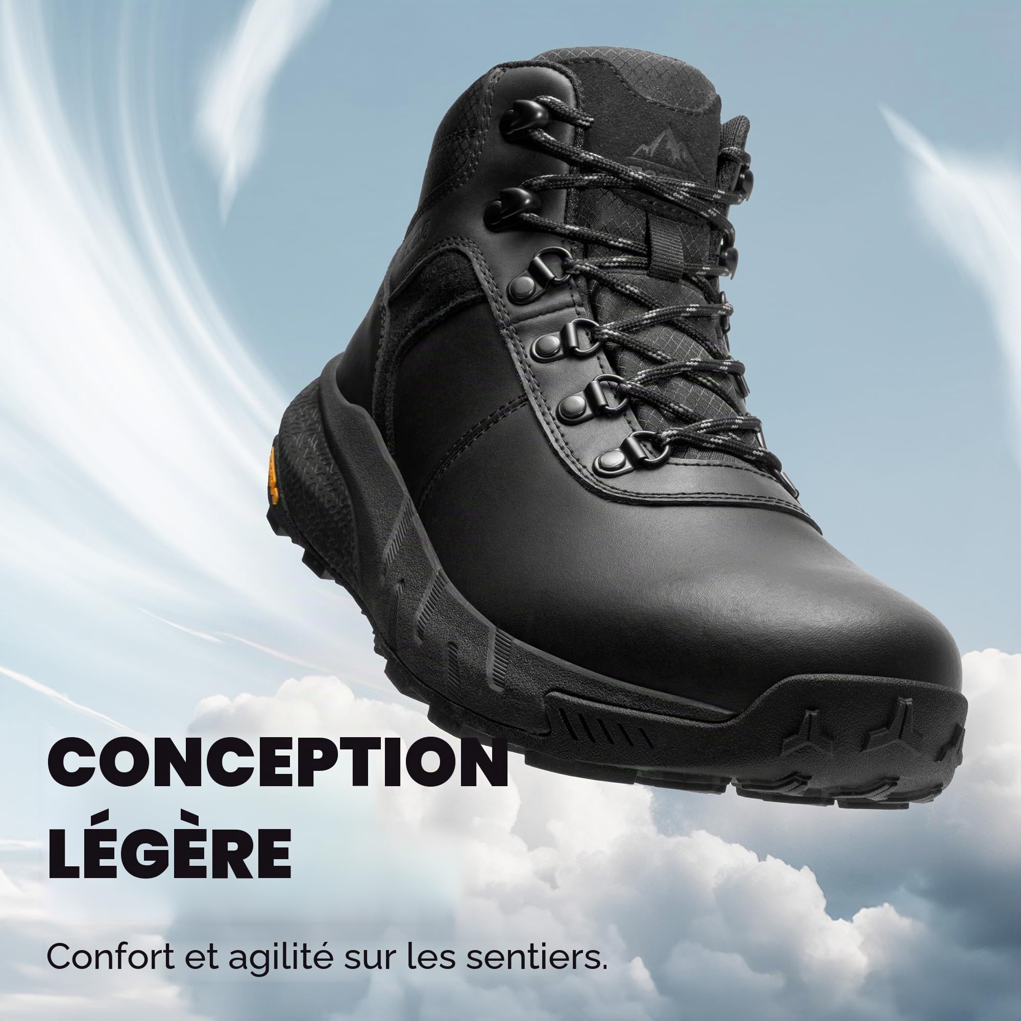NORTIV 8 Homme Chaussures de Randonnée Imperméables | Rangers Mid Outdoor Marche Trail Bottes, Légers et Confortables, Antidérapantes et Protectrices