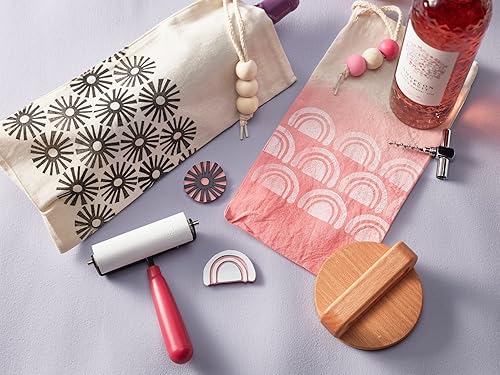 Miniatura 2 de Speedball Kit de inicio de tela de impresión en bloque, 7 piezas, incluye tinta, protector duro, mango de lino y cortadores, goma de tallar