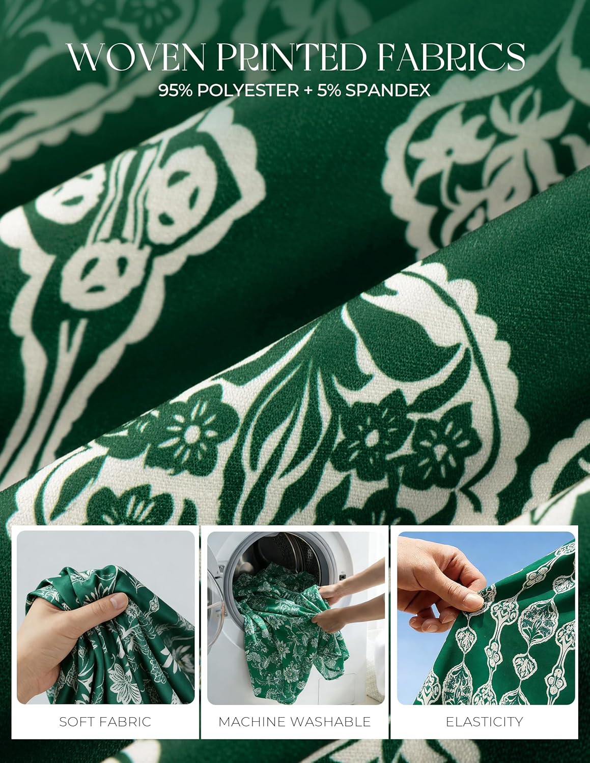 GRACE KARIN 2026 Summer Casual Dresses for Women,Flutter Short Sleeve Wedding Guest Dresses,V Neck Smocked Tiered Midi Dress - Image 3