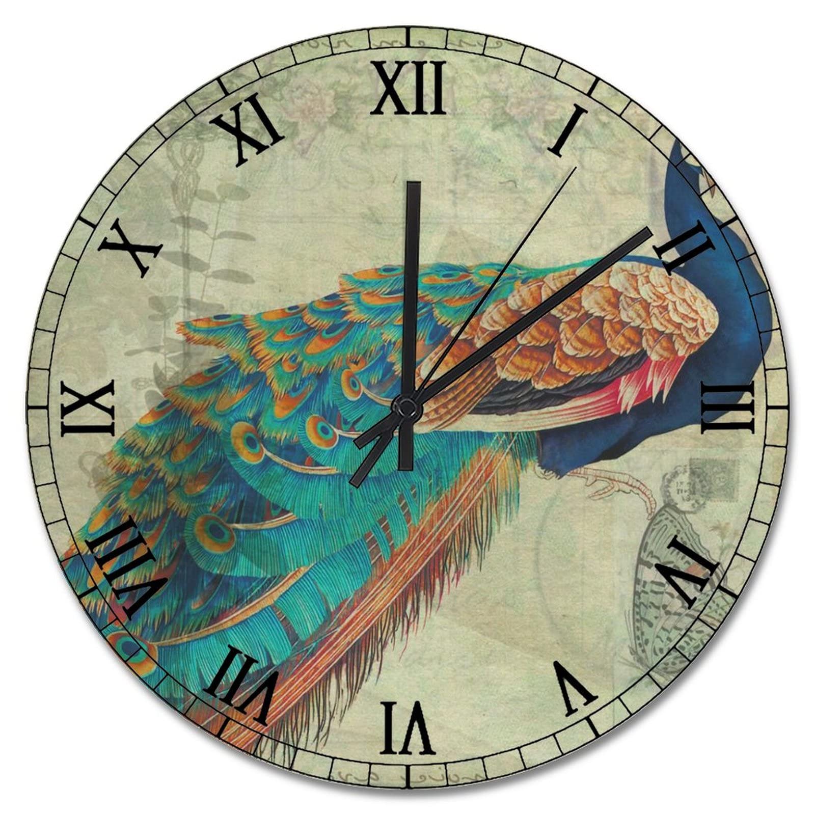 Horloge murale silencieuse rustique de 38 cm pour un sommeil paisible