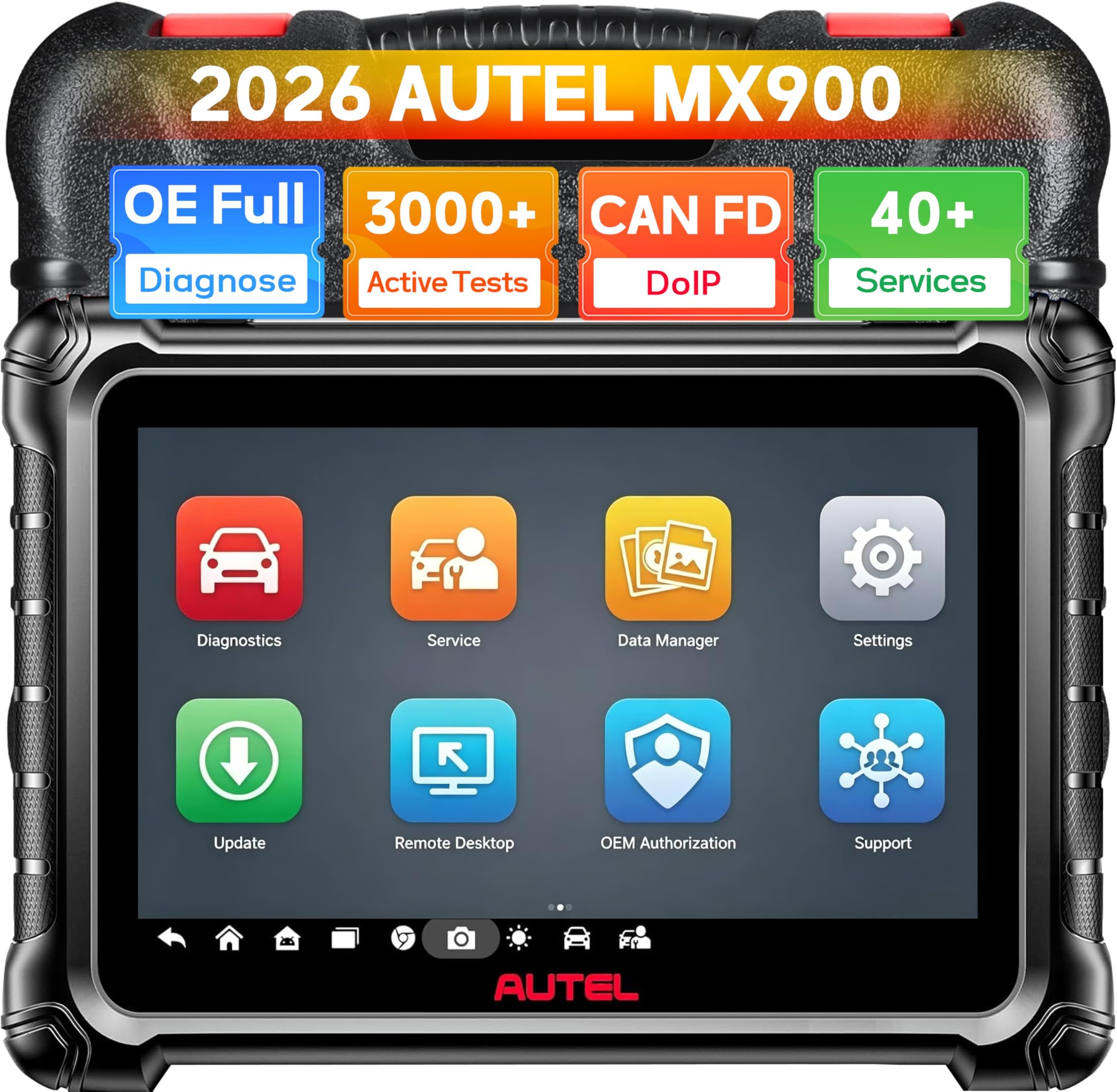 MaxiCheck MX900 OBD2 Scanner, Same as MaxiCOM MK900 MK900BT, Bidirectional Scan Tool, All System Diagnose for Cars, Up of MK808 MX808, 40+ Services, 3000+ Active Tests, CAN FD/DoIP, FCA