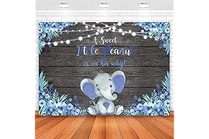 Avezzano Blue Elephant Baby Shower Backdrop: A Sweet Little Peanut Is On His Way