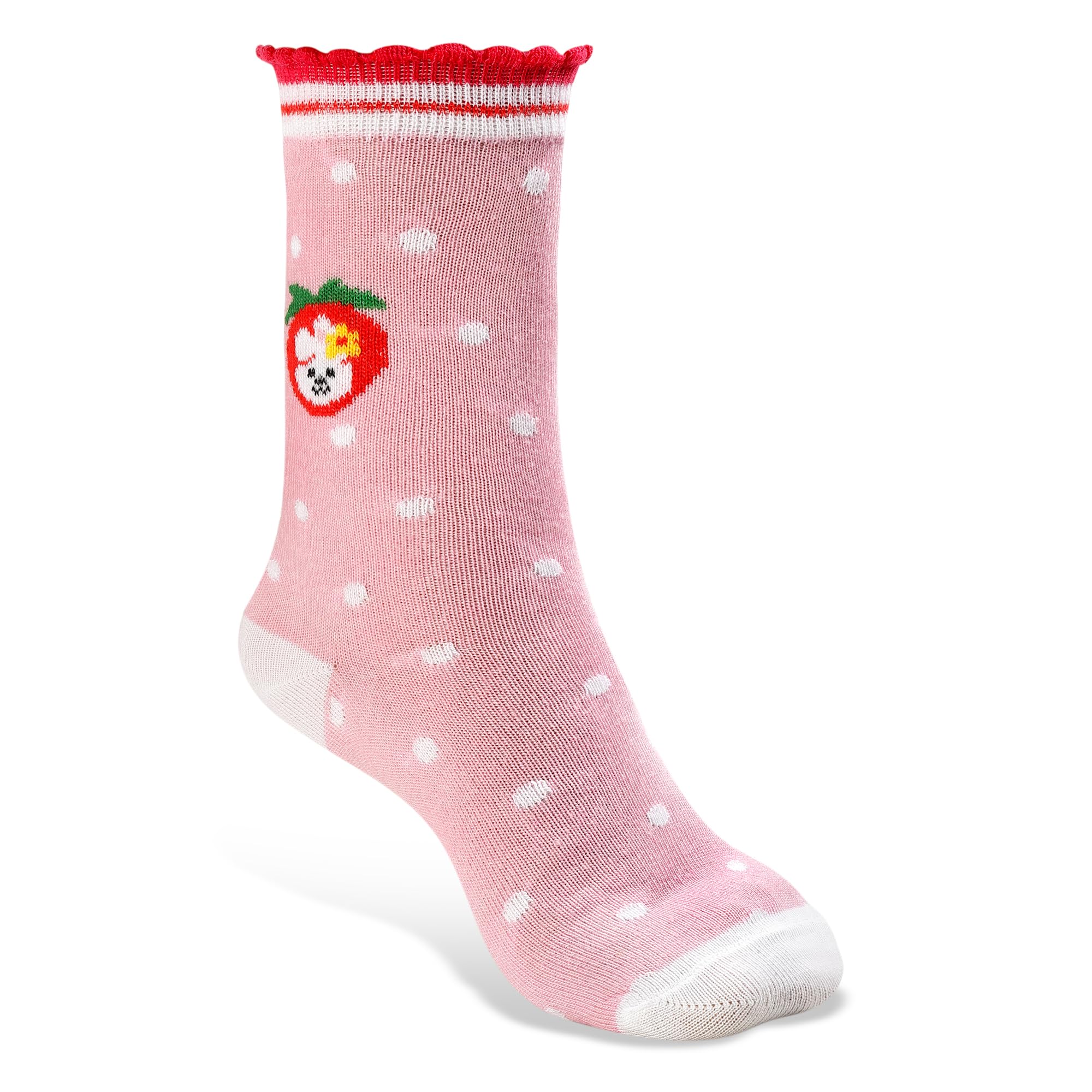Texlon Kids Calf Length Cotton Spandex Socks For Girls (Pack of 5)(Multicolor)(Size 8 Year to 10 Year) - Image 5 thumbnail