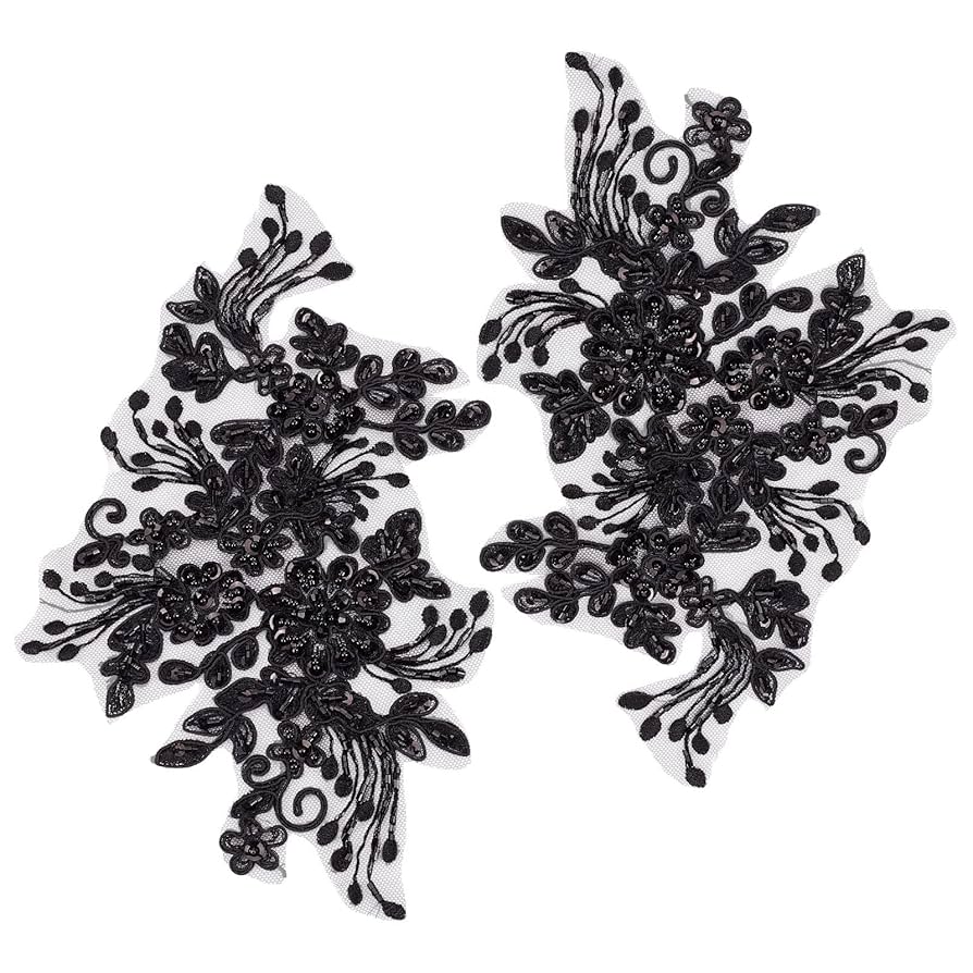 Amazon.com: GORGECRAFT 2Pcs Pearl Flower Embroidery Lace
