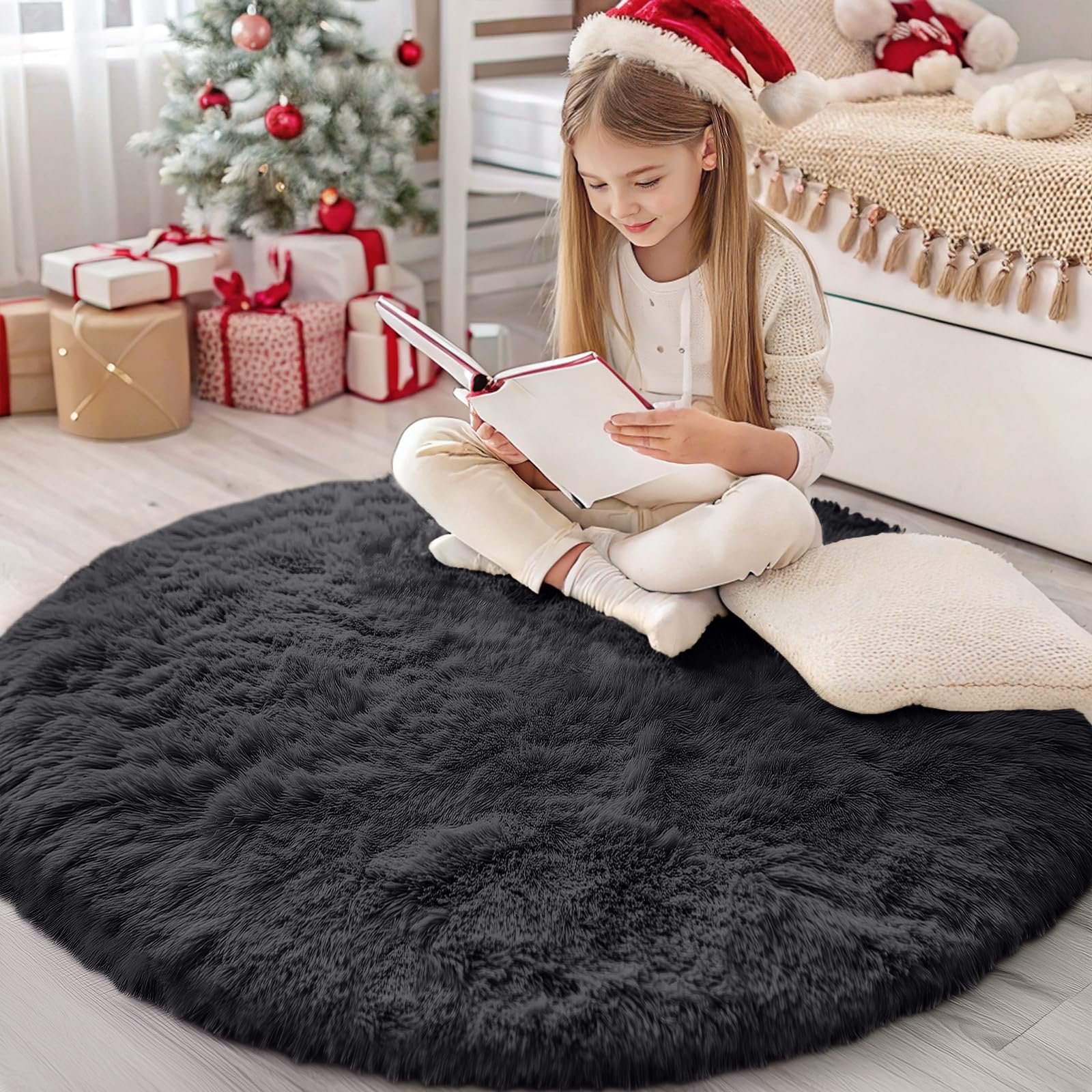 Homaxy Hochflor rutschfeste Teppich Wohnzimmer