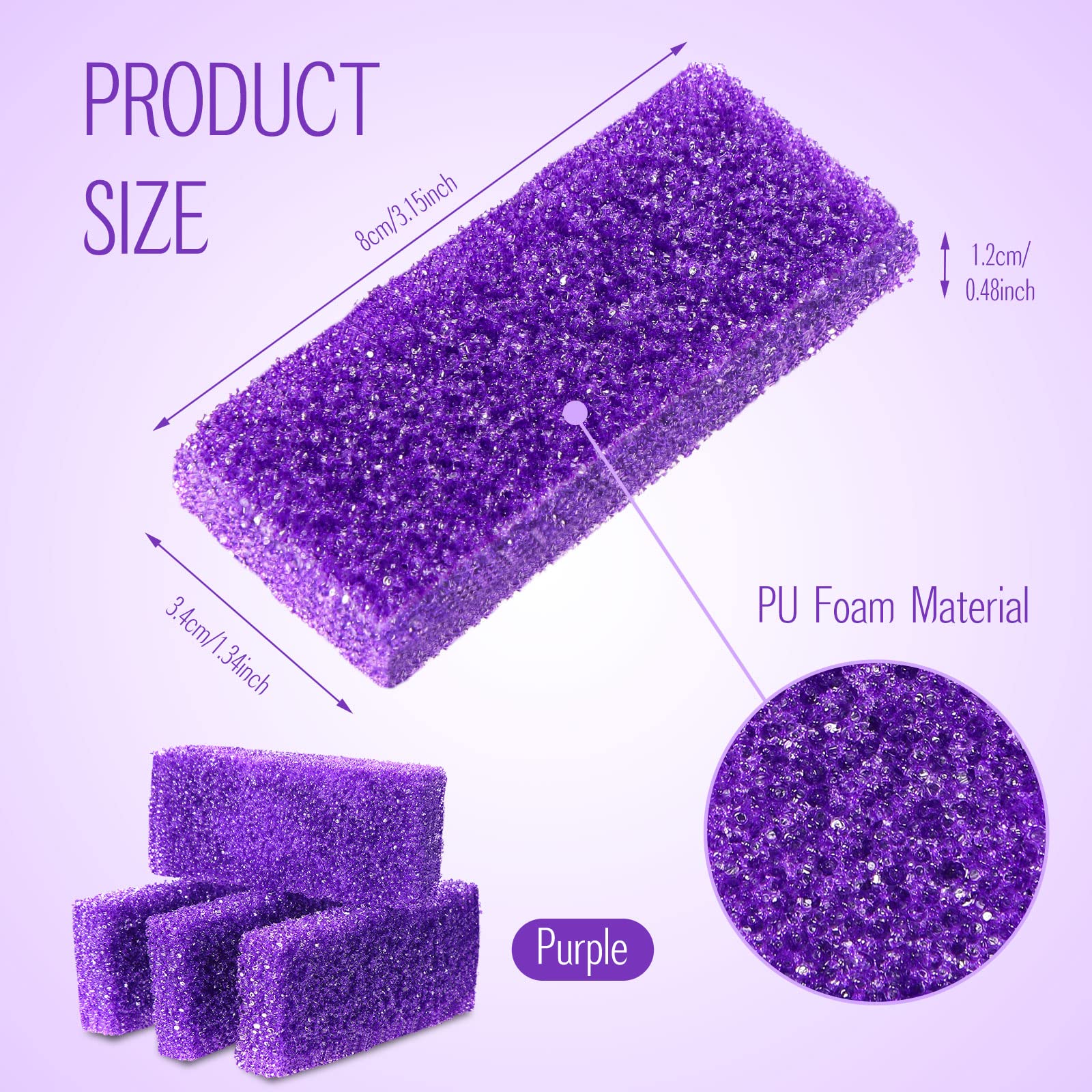 Batiyeer 300 pietre pomice per piedi scrubber per pelle morta usa e getta per piedi pomice per doccia per talloni, cuticole, calli, bagno e spa (viola)