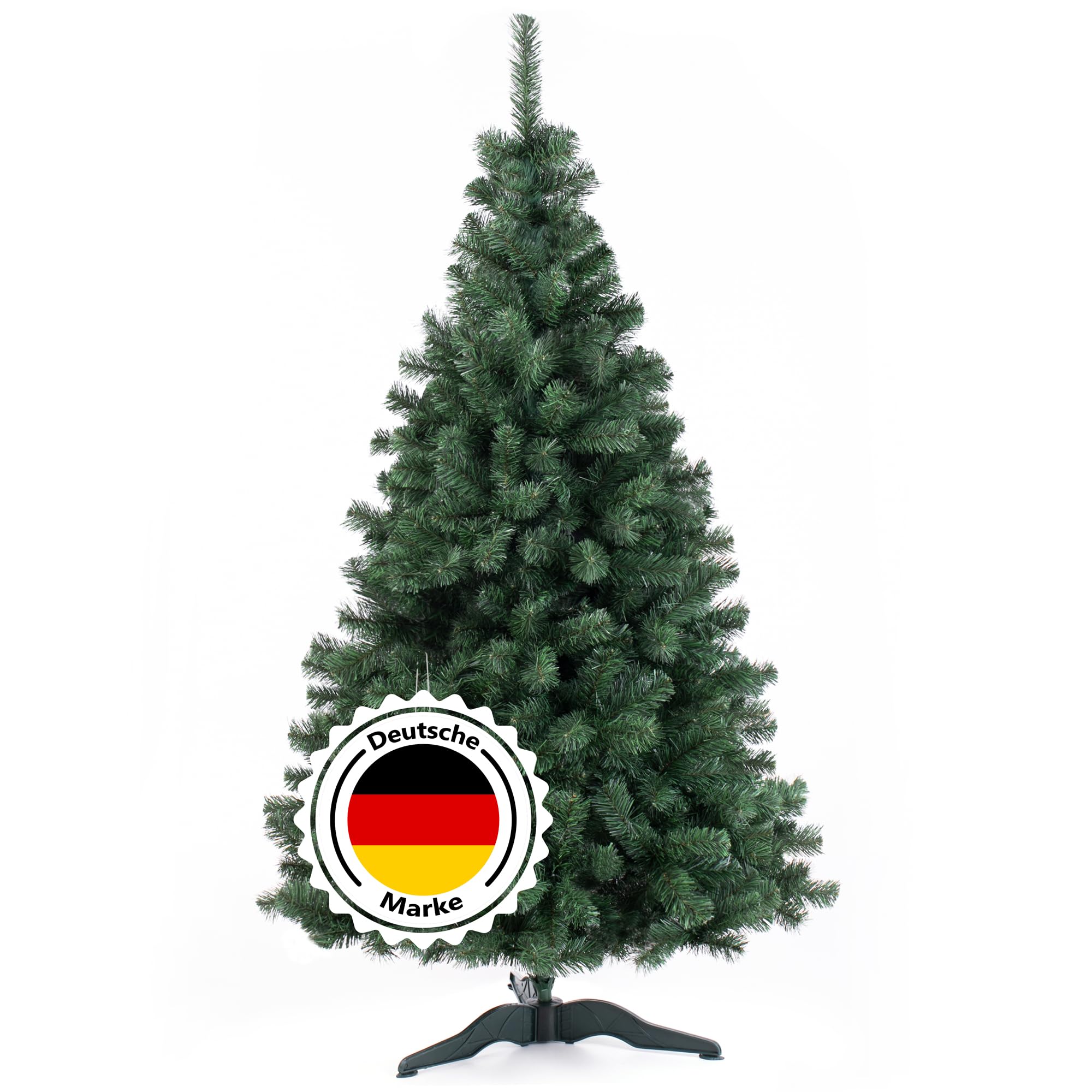 DecoKing Künstlicher Weihnachtsbaum 180 cm TESTSIEGER - Naturgetreu, dichte Zweige Ø 105 cm | 10 Jahre Garantie | Einfach aufzubauender Christbaum | Tannenbaum künstlich Premium | Made in EU | Lena