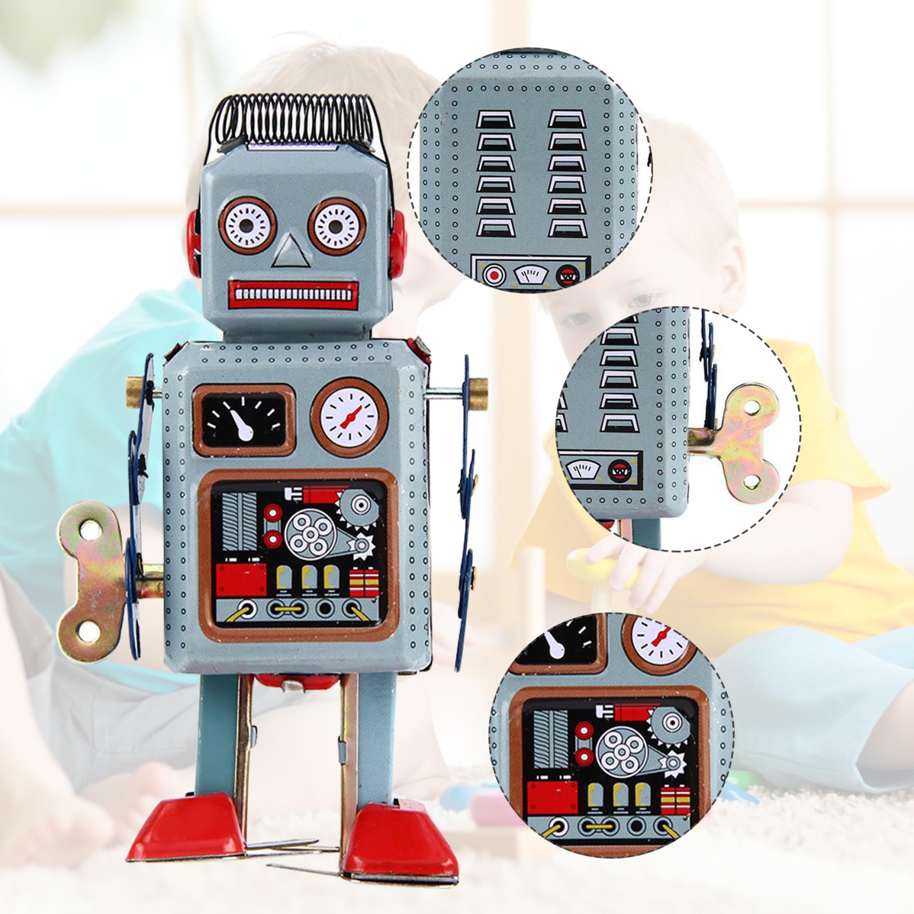 Latta Giocattolo Robot Venus - Meet The Robots - Raccoglilo! - Oggetto Da Collezione E Nostalgia - Vintage Tin Toy