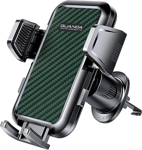 Soporte de teléfono mejorado para ventilación de coche con gancho de acero retráctil, operación con una sola mano, soporte de abrazadera manos