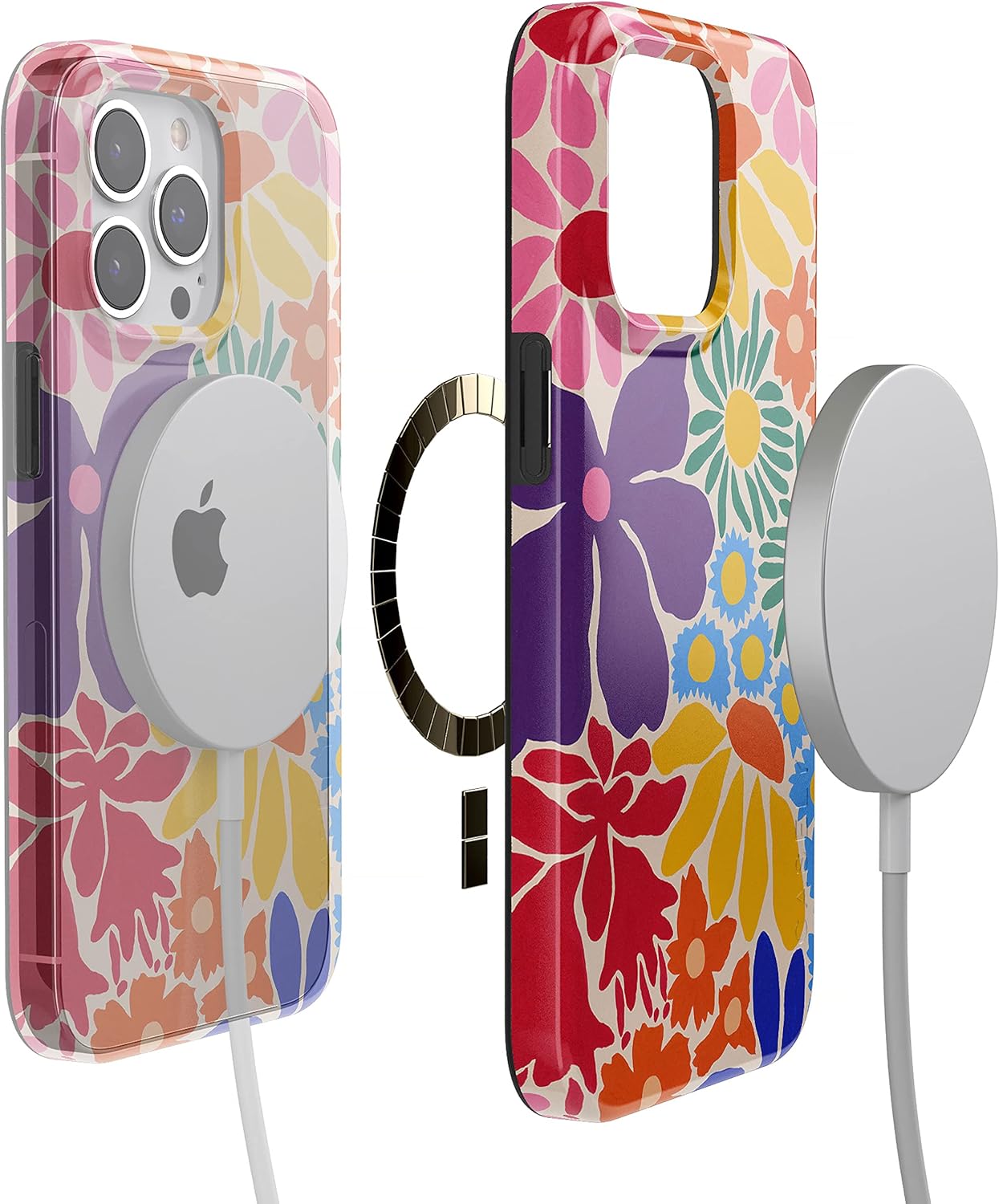 Casely iPhone 13 Pro Case | Flower Patch | Multi-Color Floral | Compatible with MagSafe | Classic Ultra Slim Design - Image 3