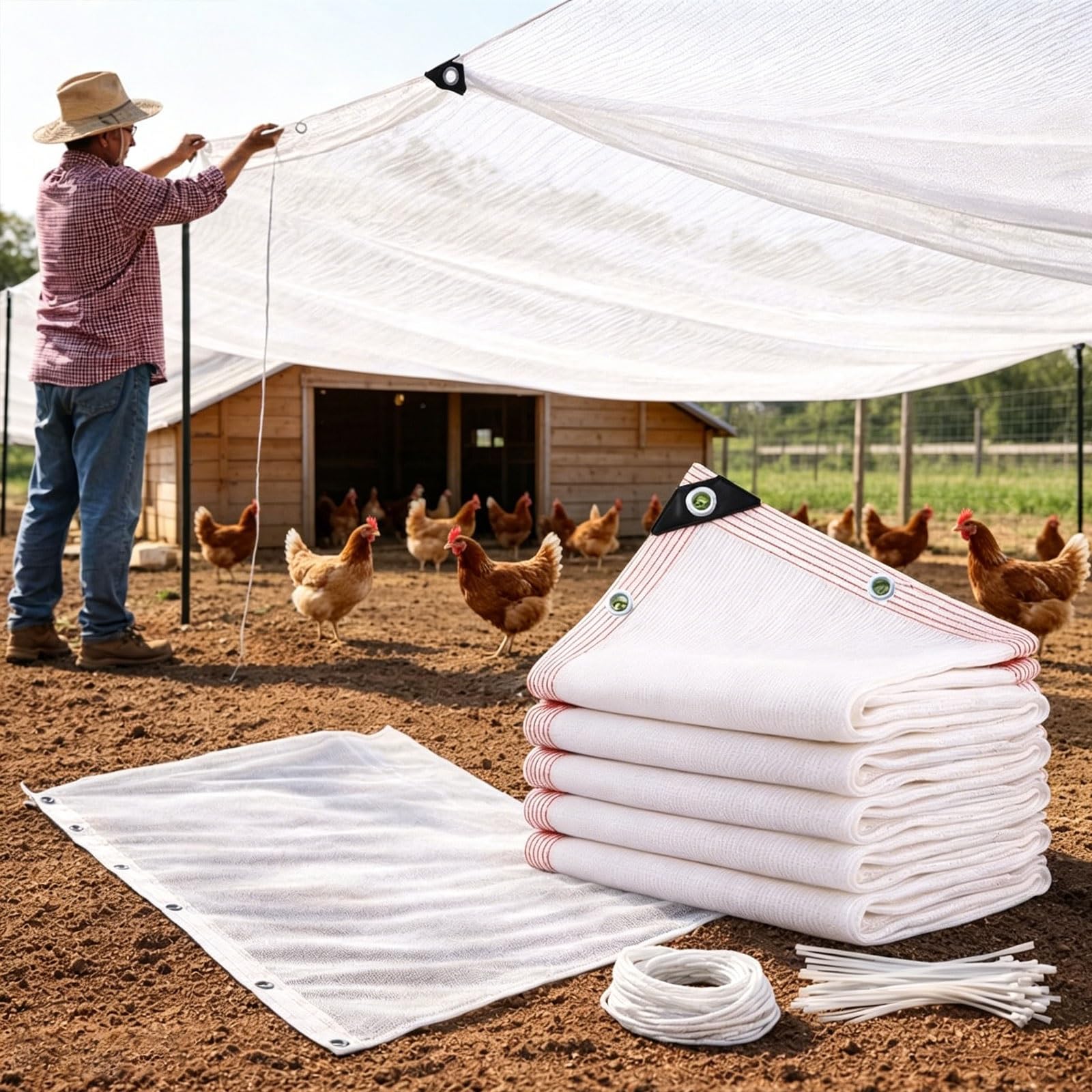 Filet d'ombrage blanc HDPE 1.75x7.5m pour potager et extérieur